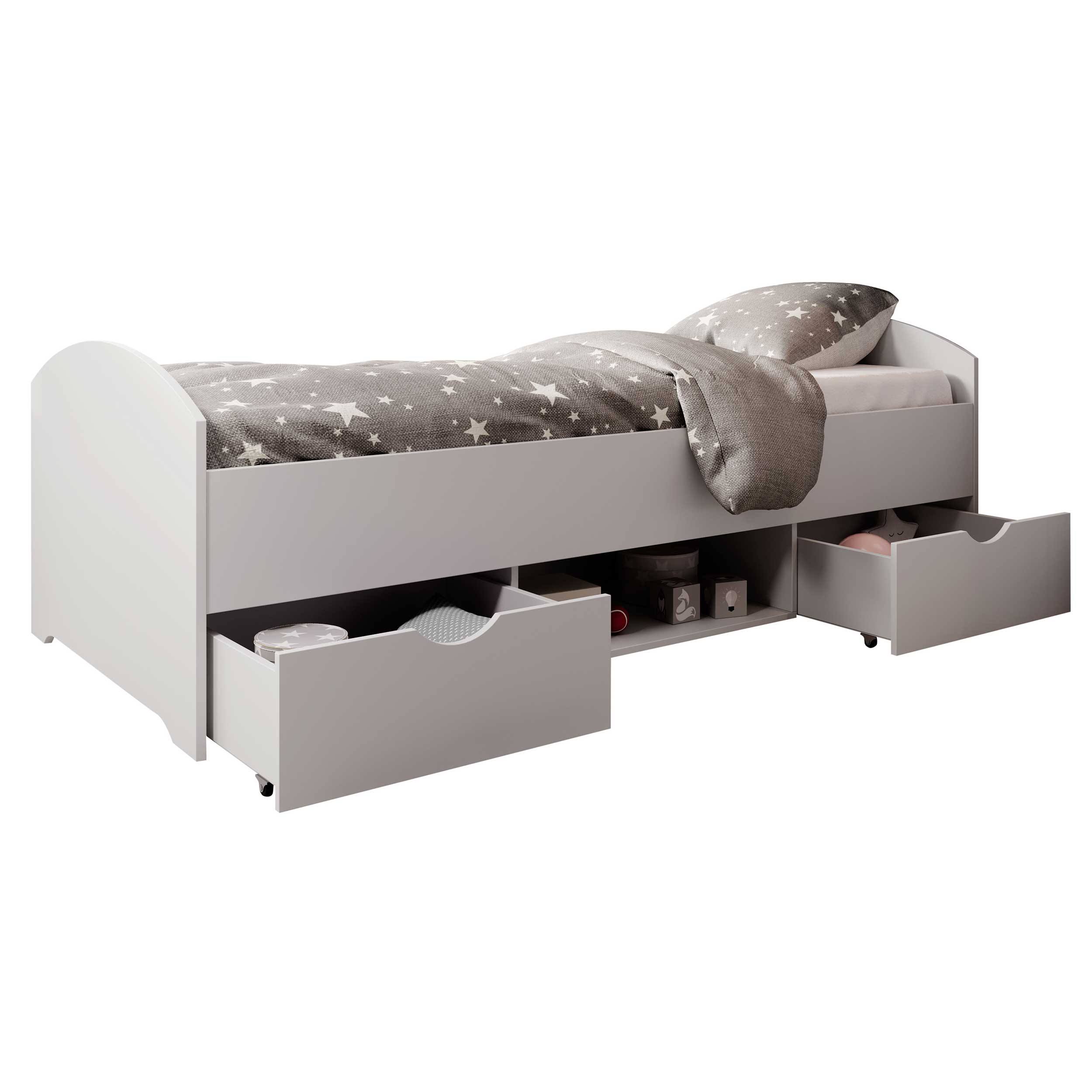 Lit Nero 90x200 avec 2 tiroirs - blanc - Image 5