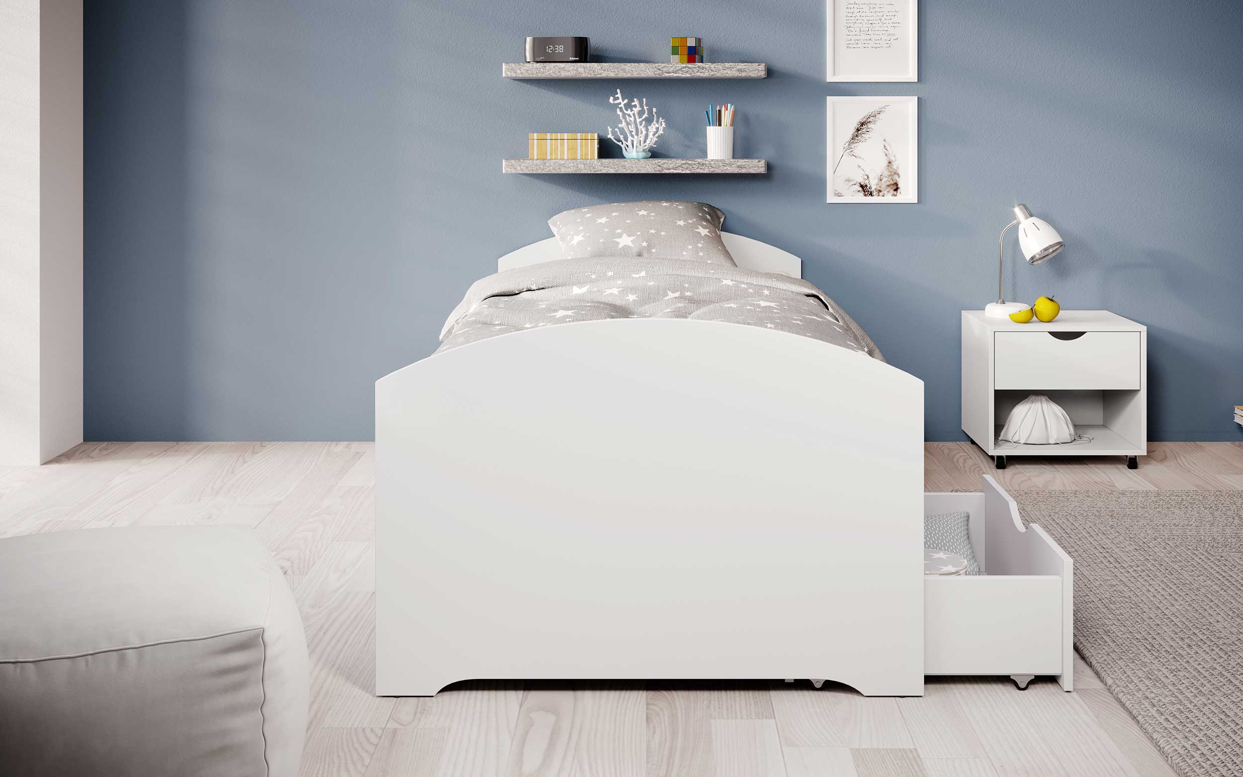 Lit Nero 90x200 avec 2 tiroirs - blanc - Image 8