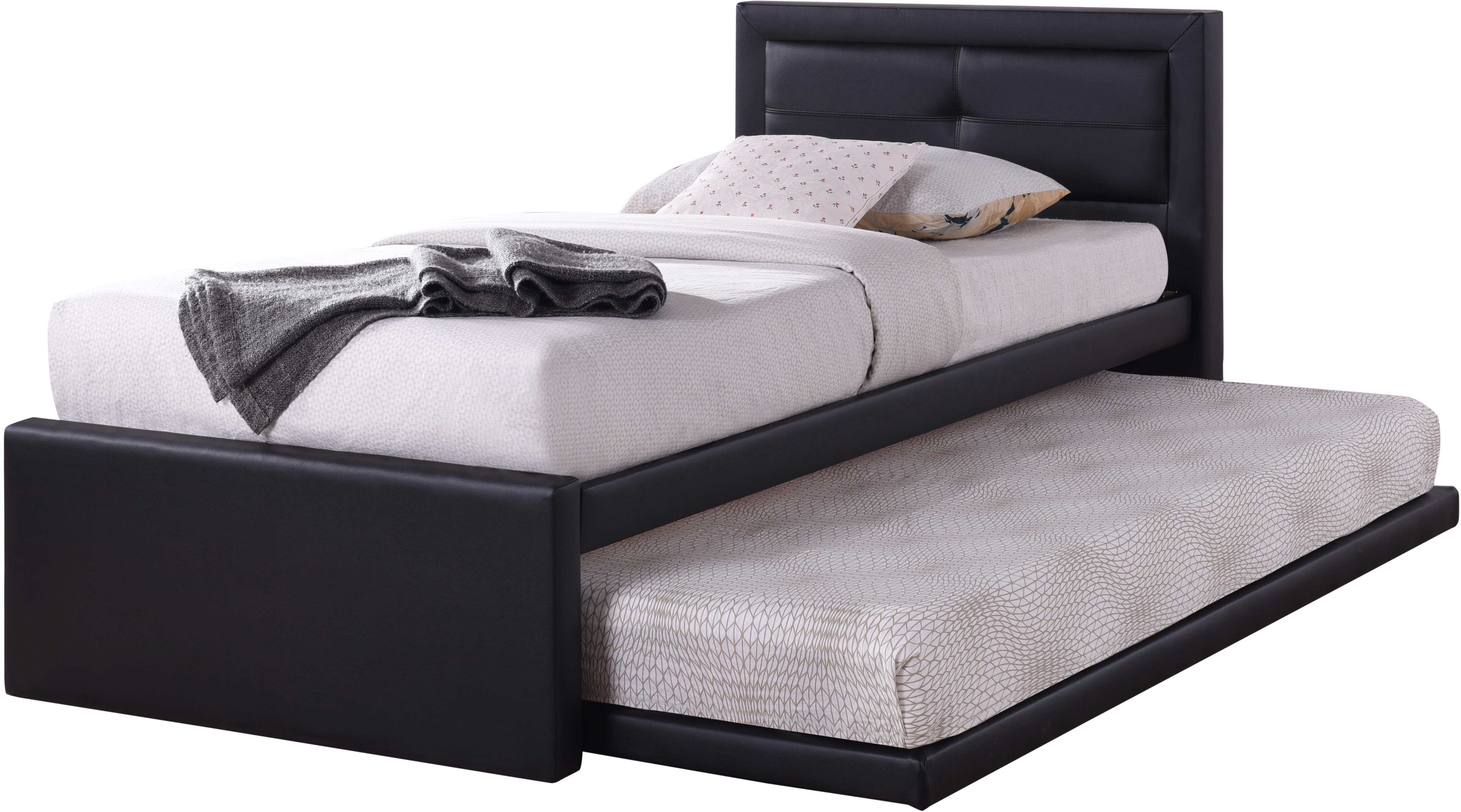 Lit Rodan avec tiroir de lit similicuir - noir - Image 2