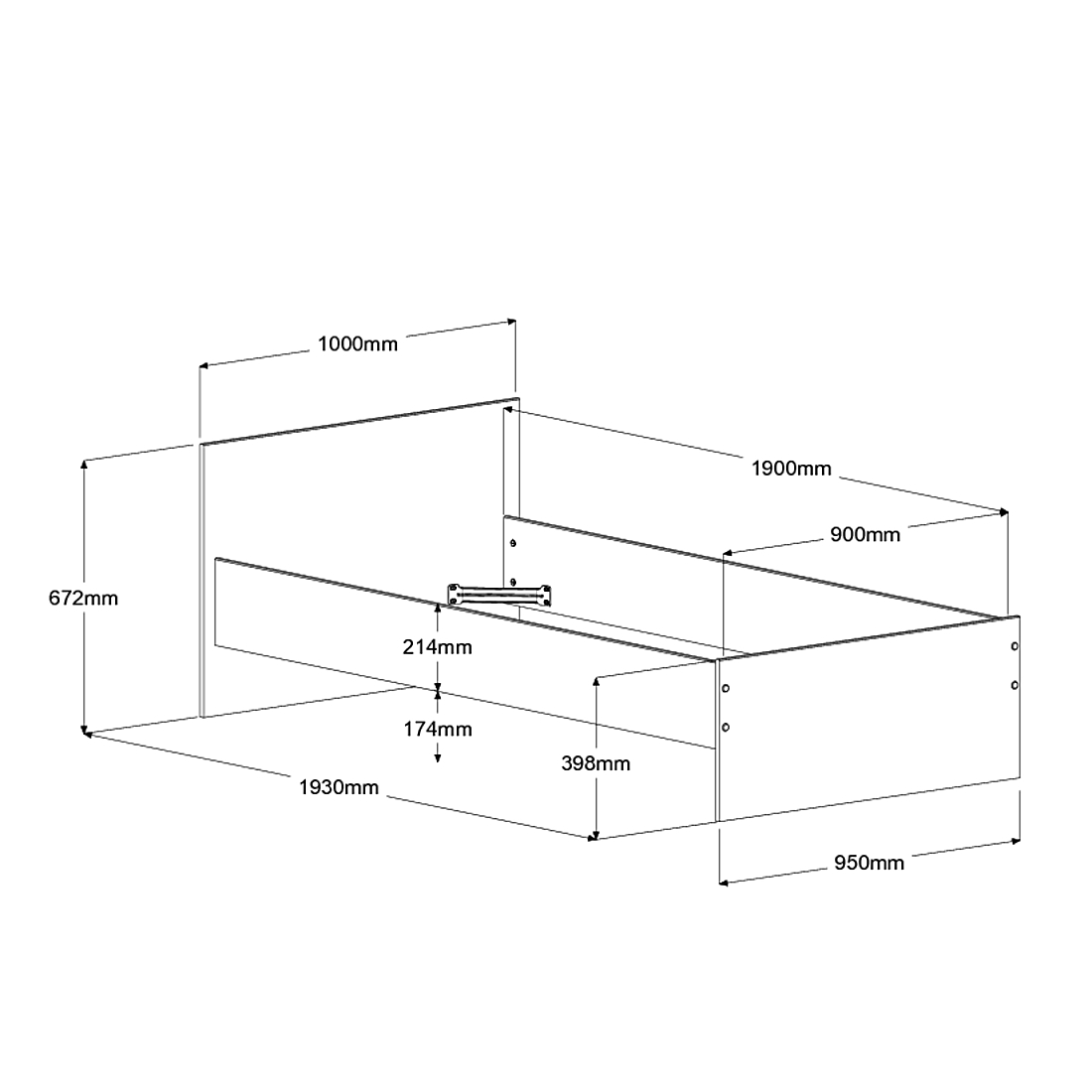 Lit Rue 90x190 - blanc/gris ou blanc/rose - Image 5