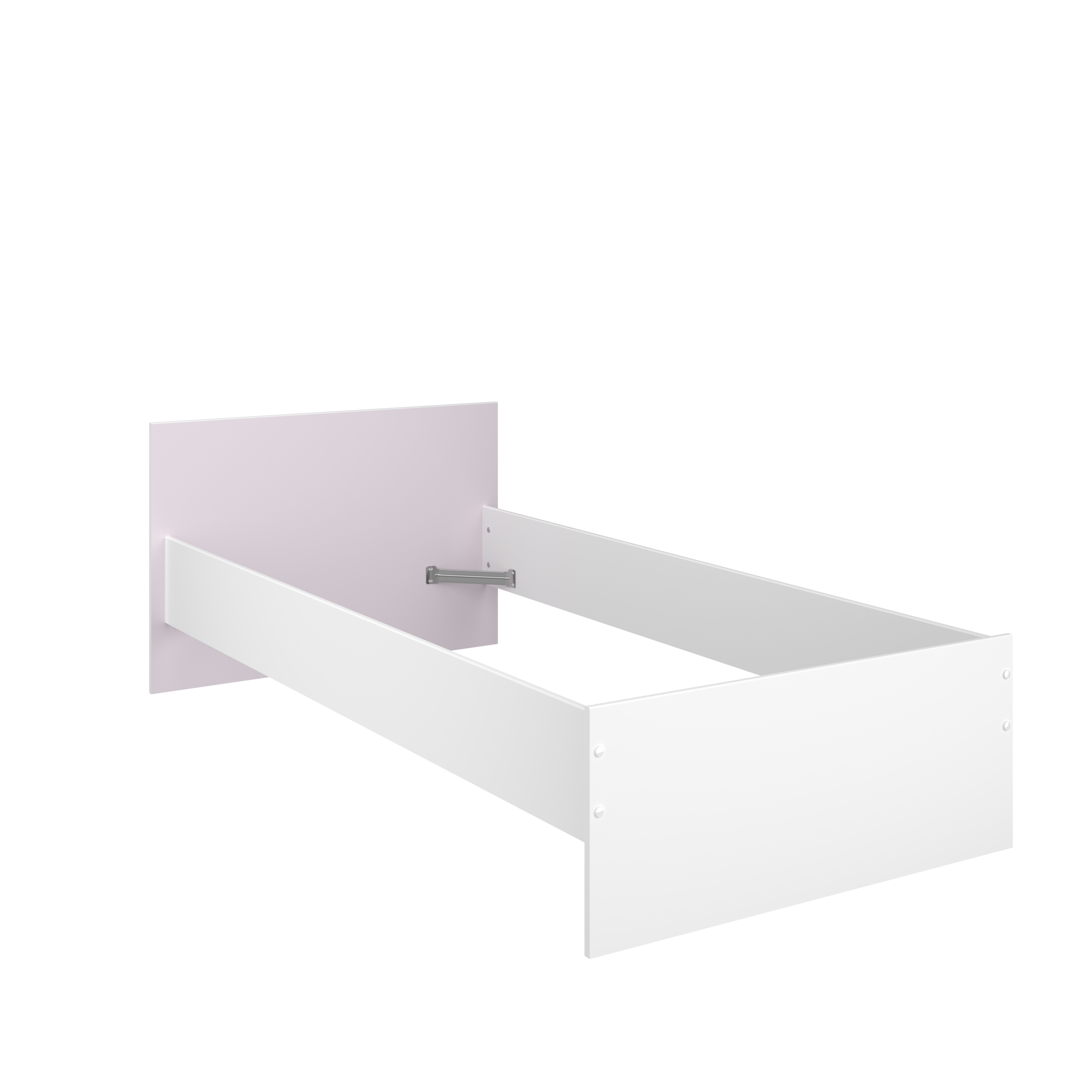Lit Rue 90x190 - blanc/gris ou blanc/rose - Image 7