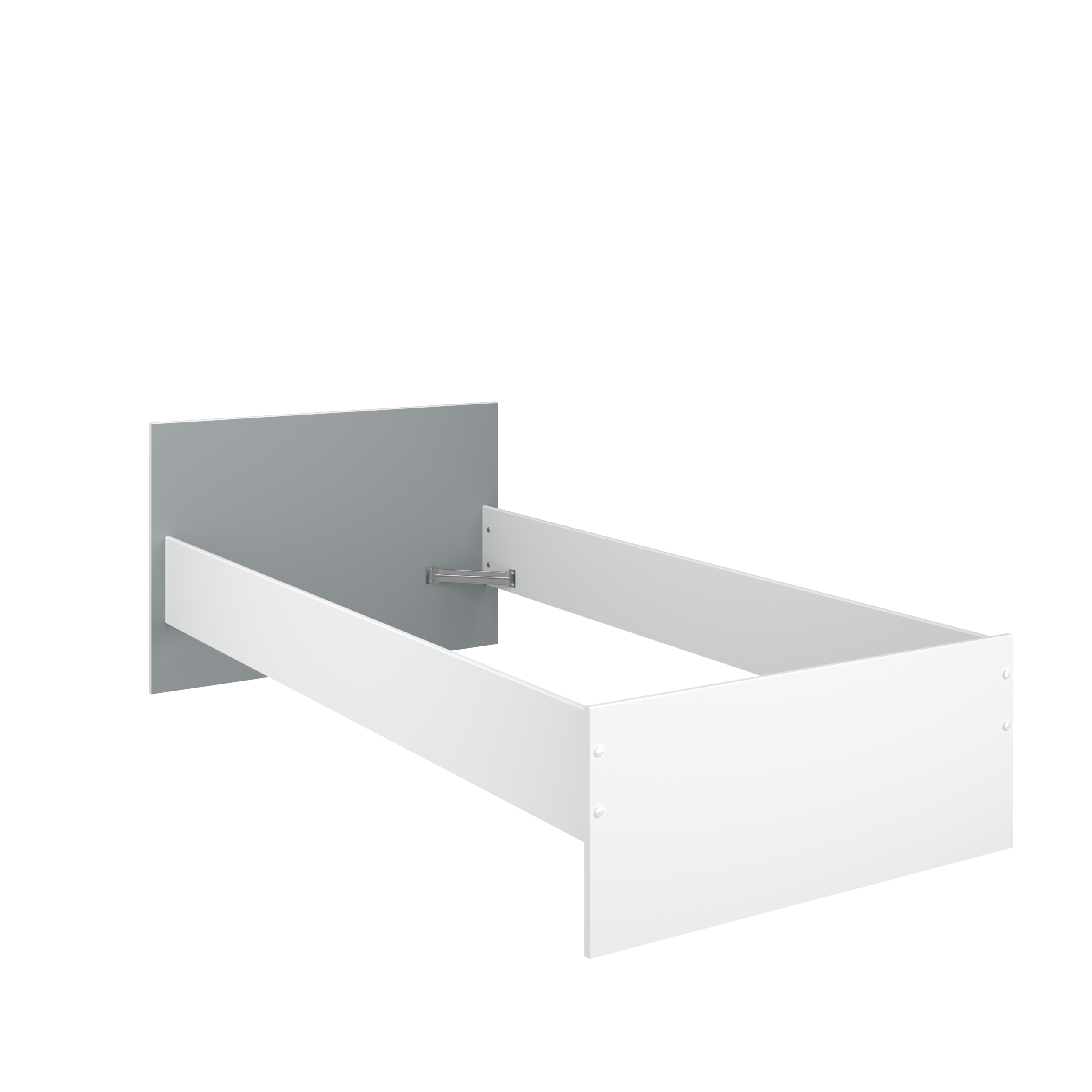 Lit Rue 90x190 - blanc/gris ou blanc/rose - Image 9