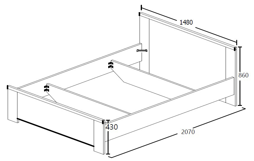 Lit Sela 140x200 - chêne gris - Image 4