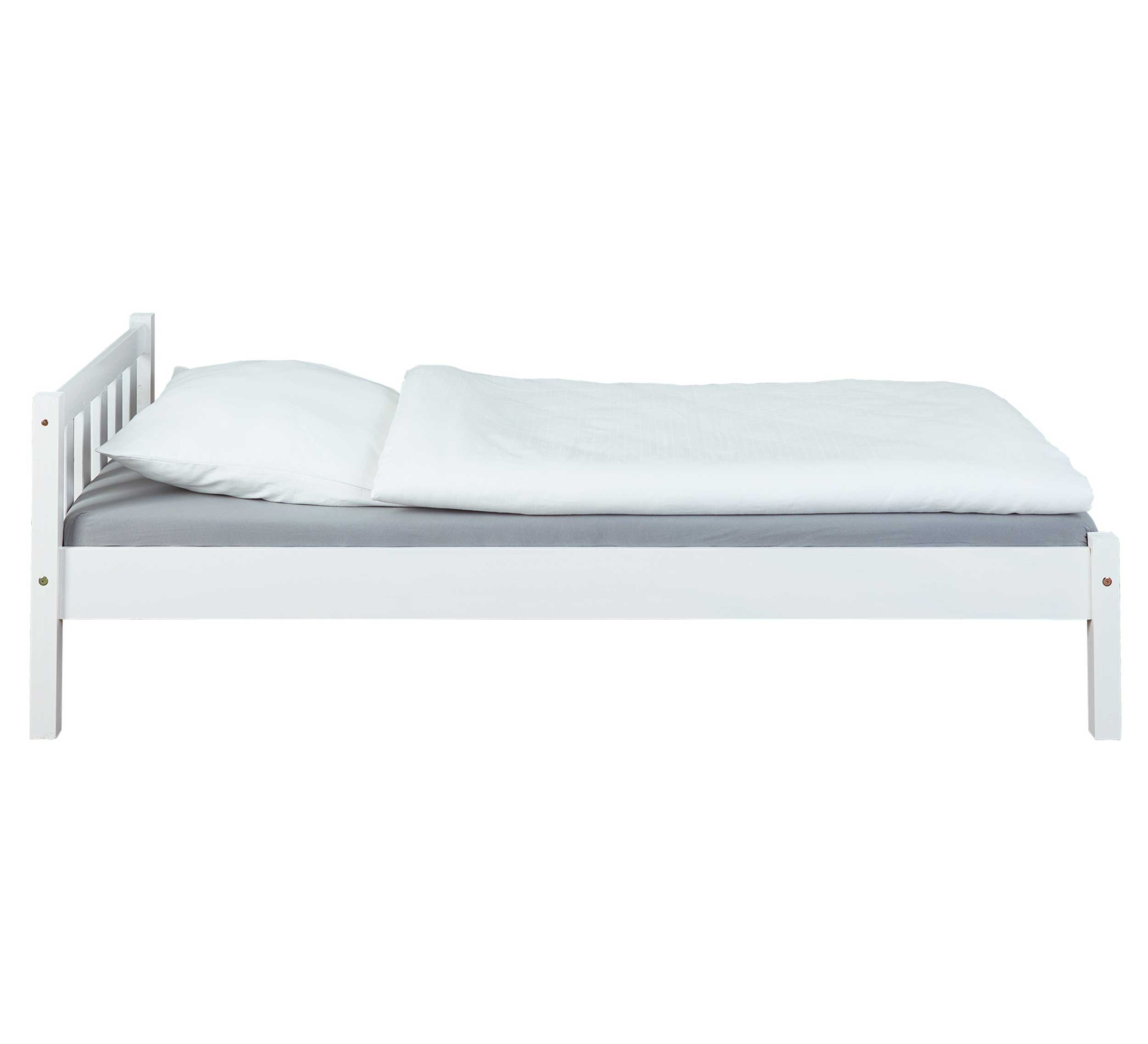 Lit simple Vilmar bois massif - blanc - Image 2