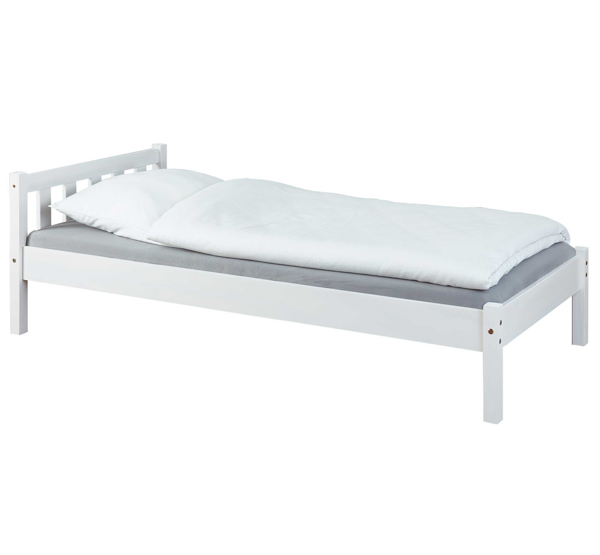 Lit simple Vilmar bois massif - blanc - Image 3