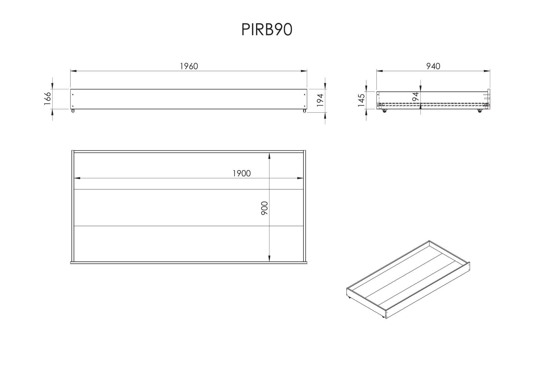 Lit superposé Claire 160cm avec lit gigogne - blanc - Image 3