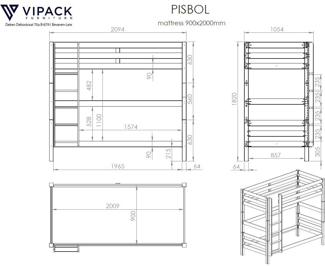 Lit superposé Claire avec tiroirs-lit - blanc - Image 2