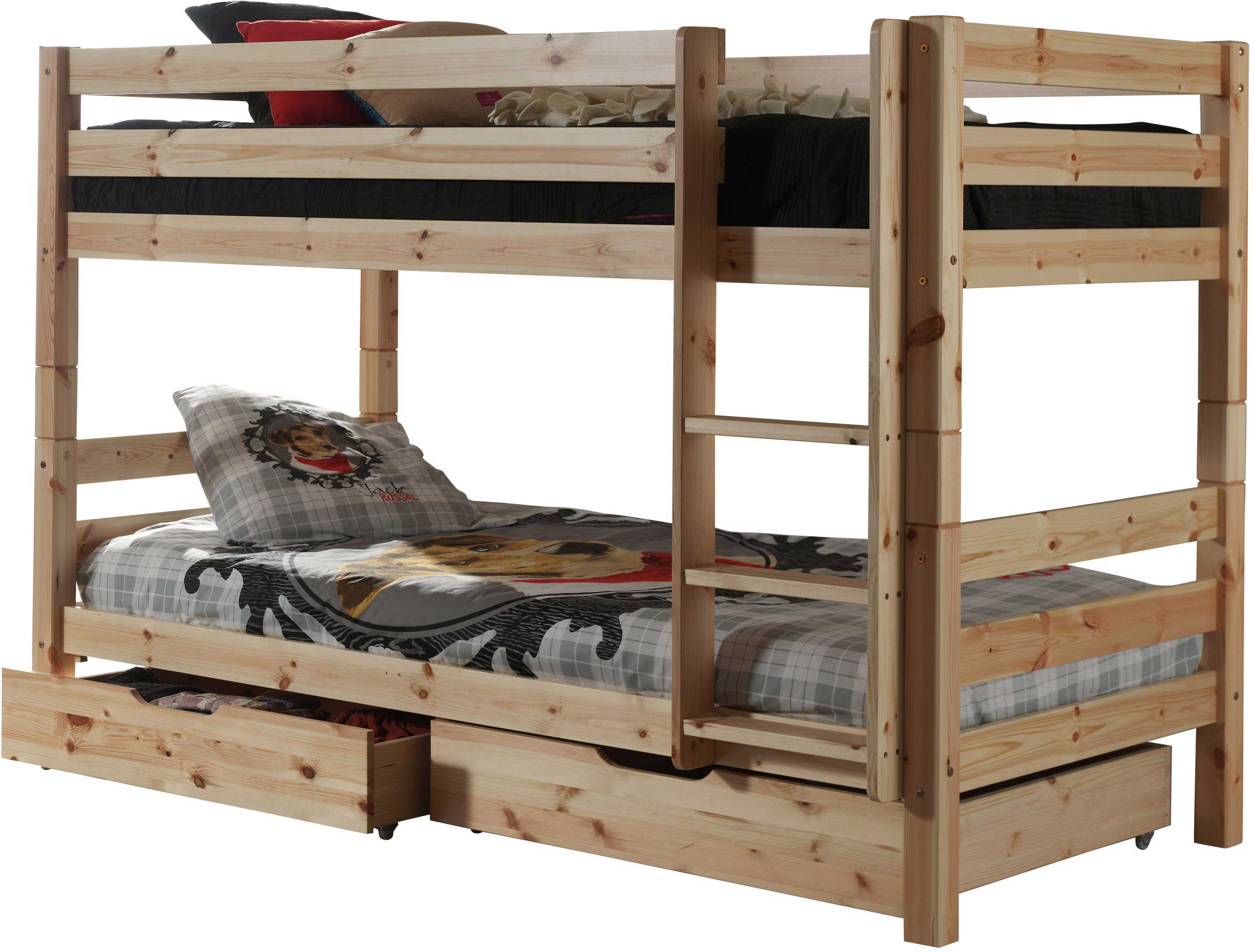 Lit superposé Claire bas avec deux tiroirs - bois de pin - Image 7