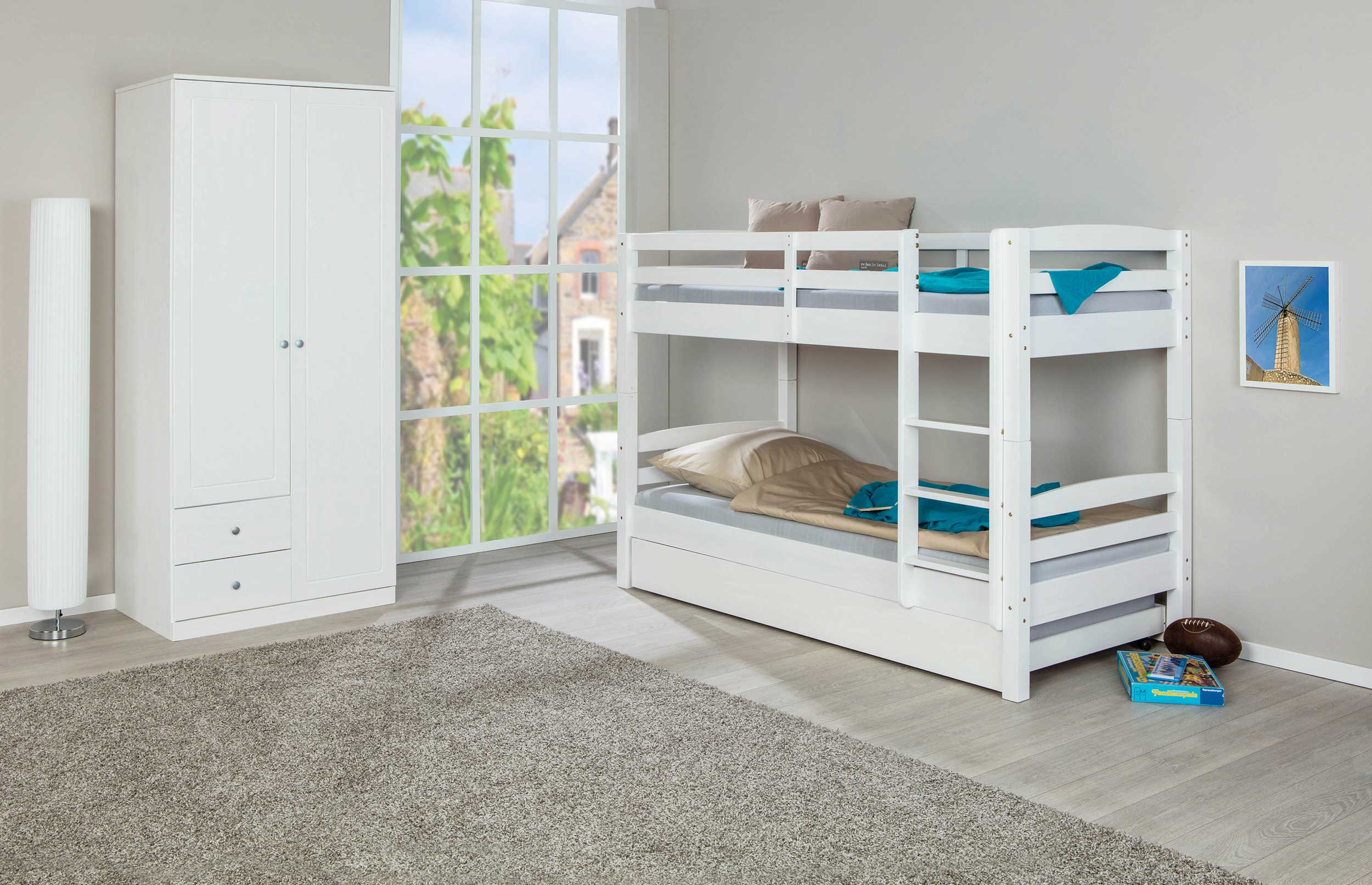 Lit superposé David 90x200 - white wash - Image 2