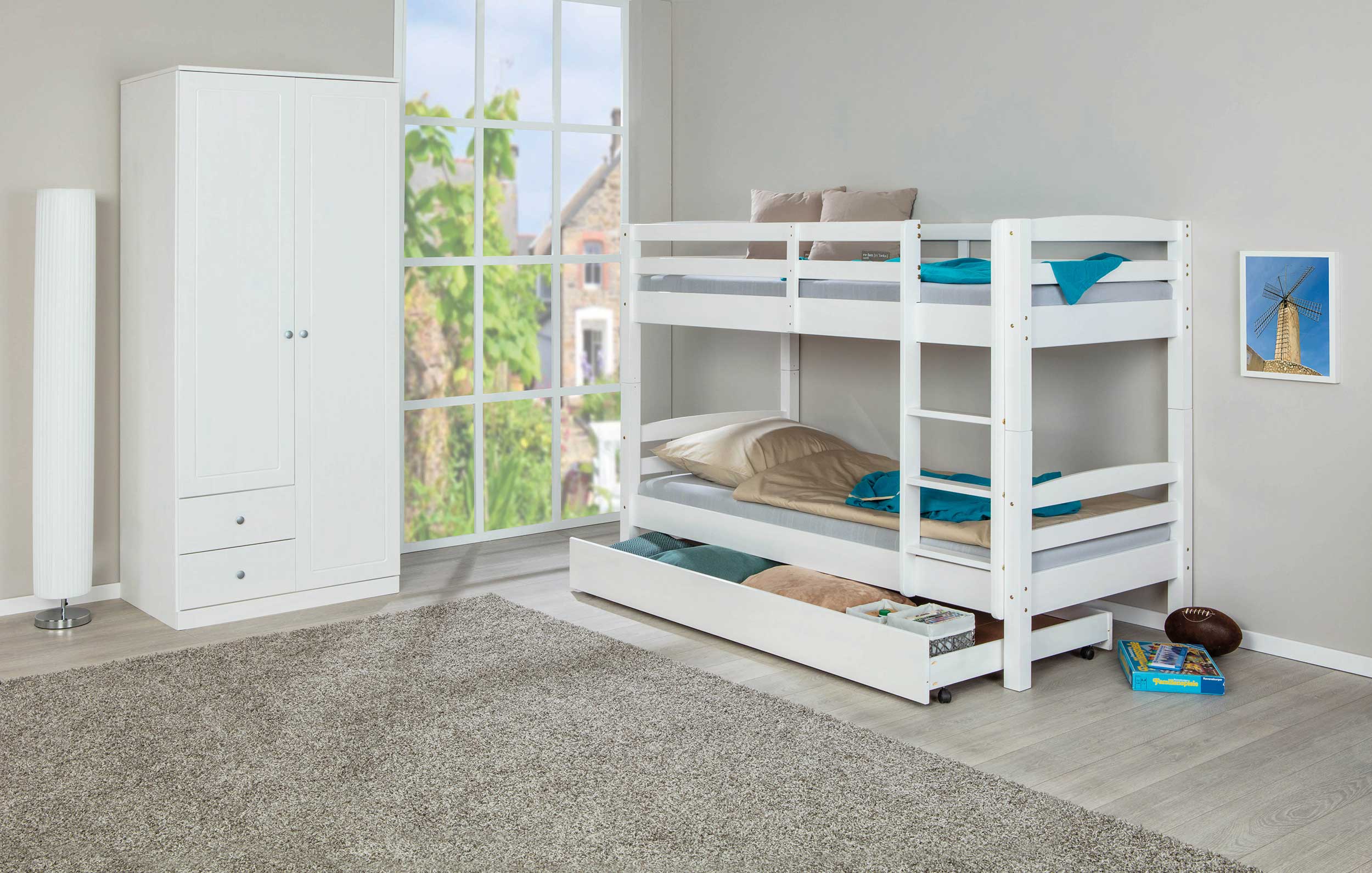 Lit superposé David 90x200 - white wash - Image 3