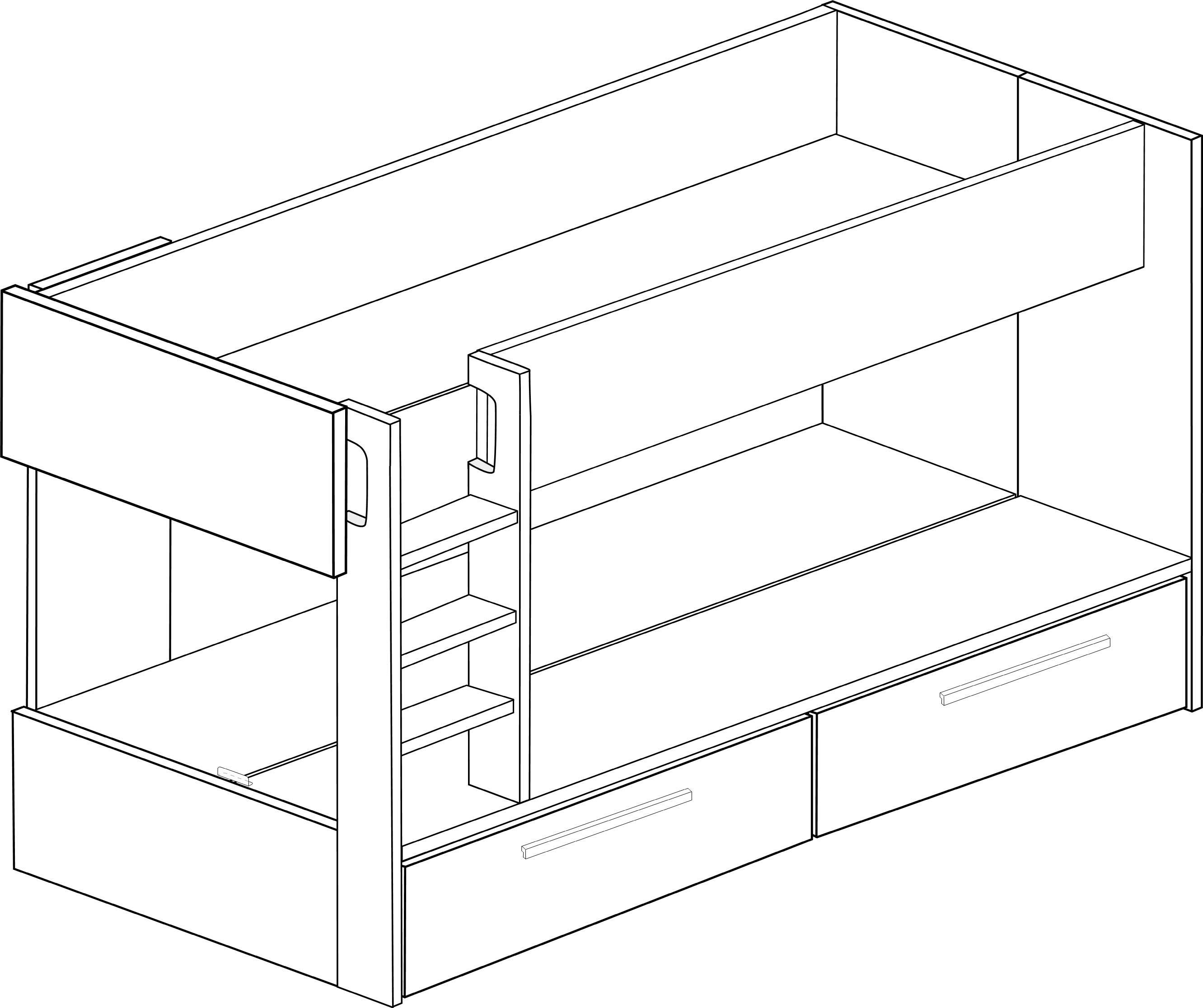Lit superposé Fleur avec tiroirs de lit - blanc - Image 2