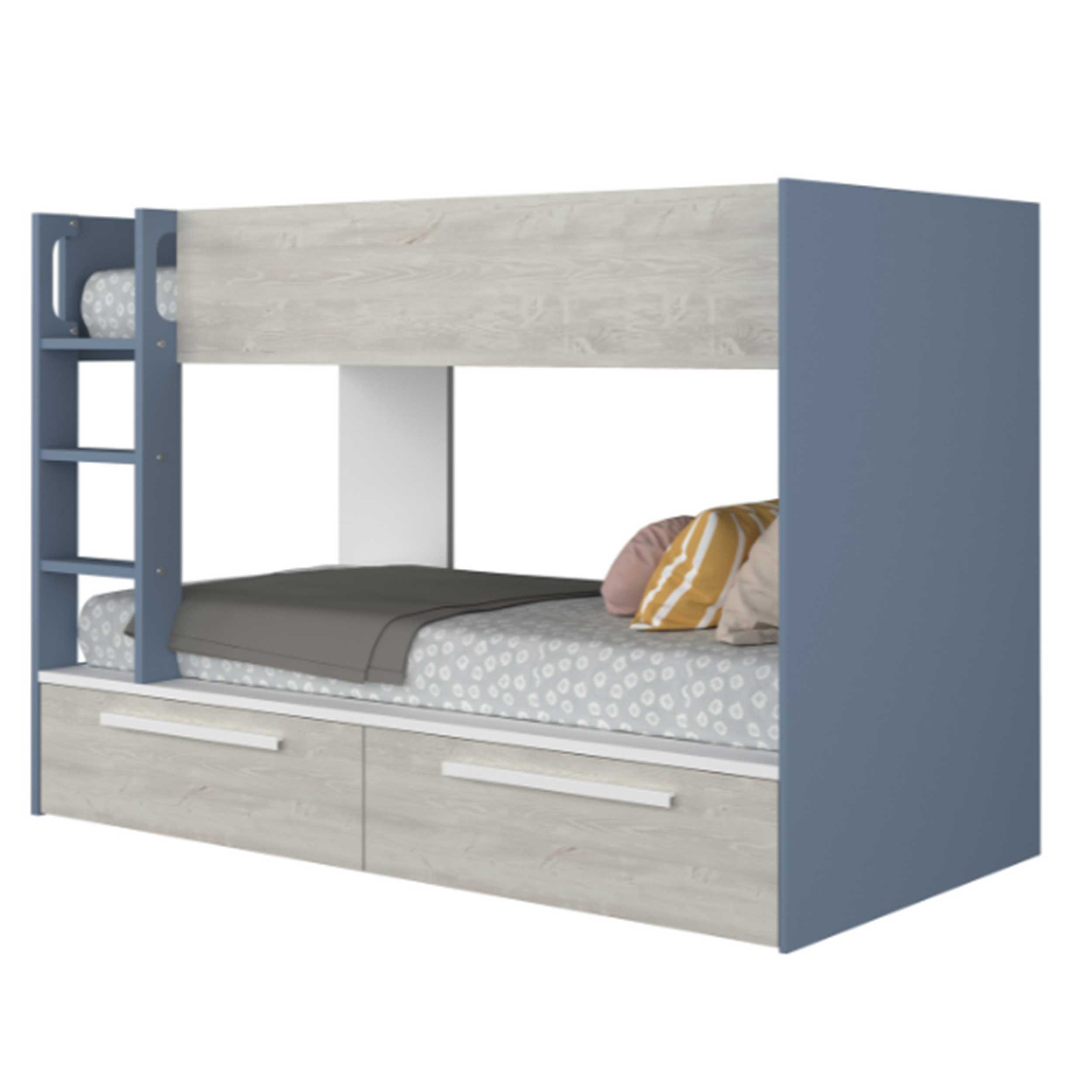 Lit superposé Fleur avec tiroirs de lit - bleu - Image 4