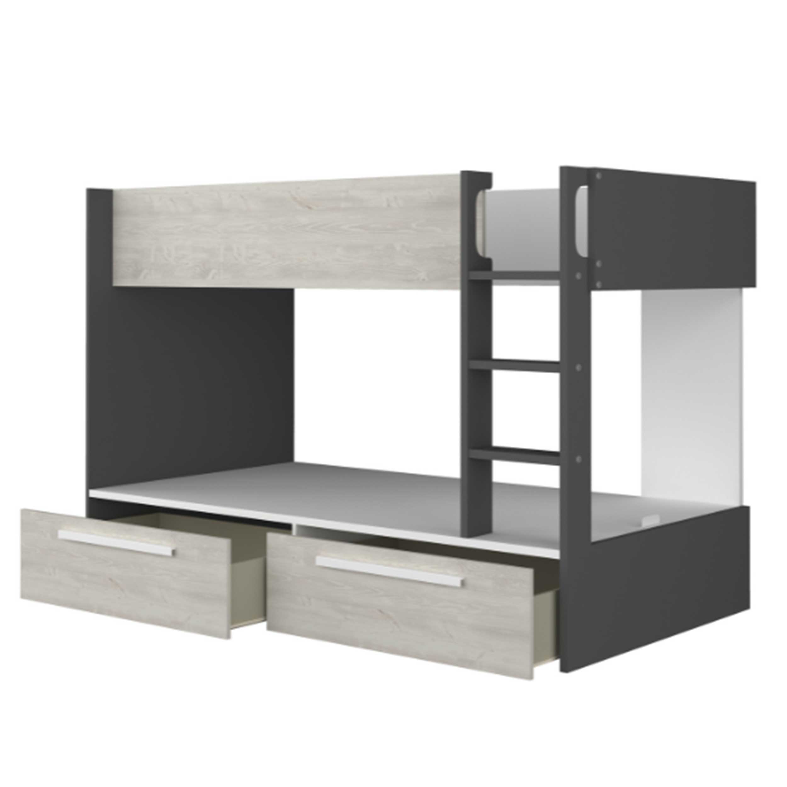 Lit superposé Fleur avec tiroirs de lit - gris - Image 2