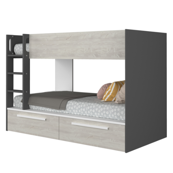 Lit superposé Fleur avec tiroirs de lit - gris - Image 4