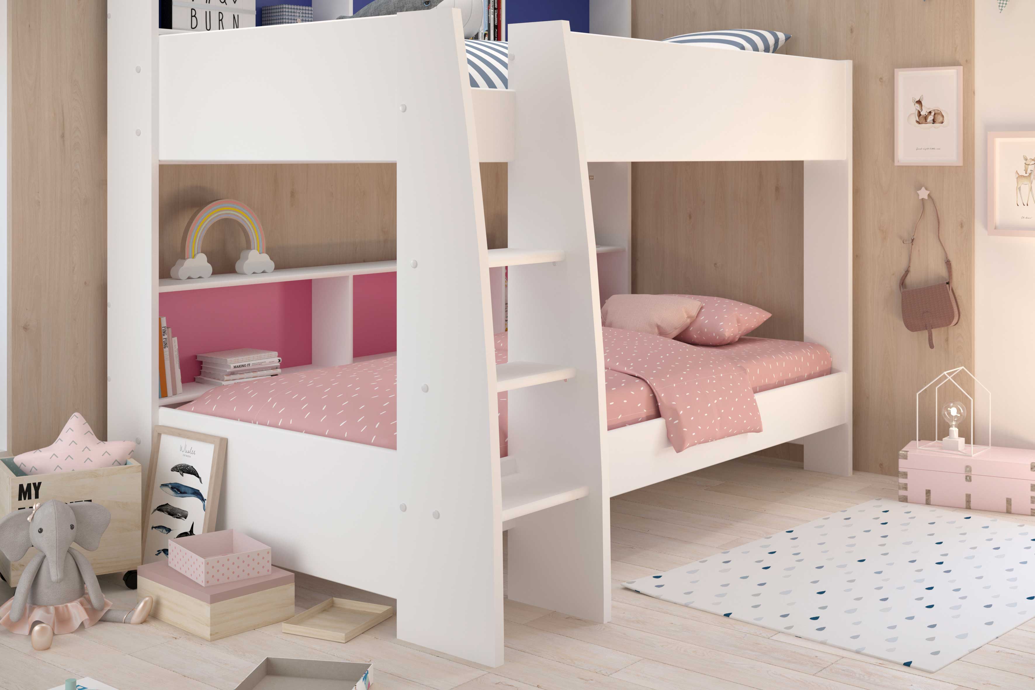 Lit superposé Leon sommiers incl. - blanc/bleu/rose - Image 11