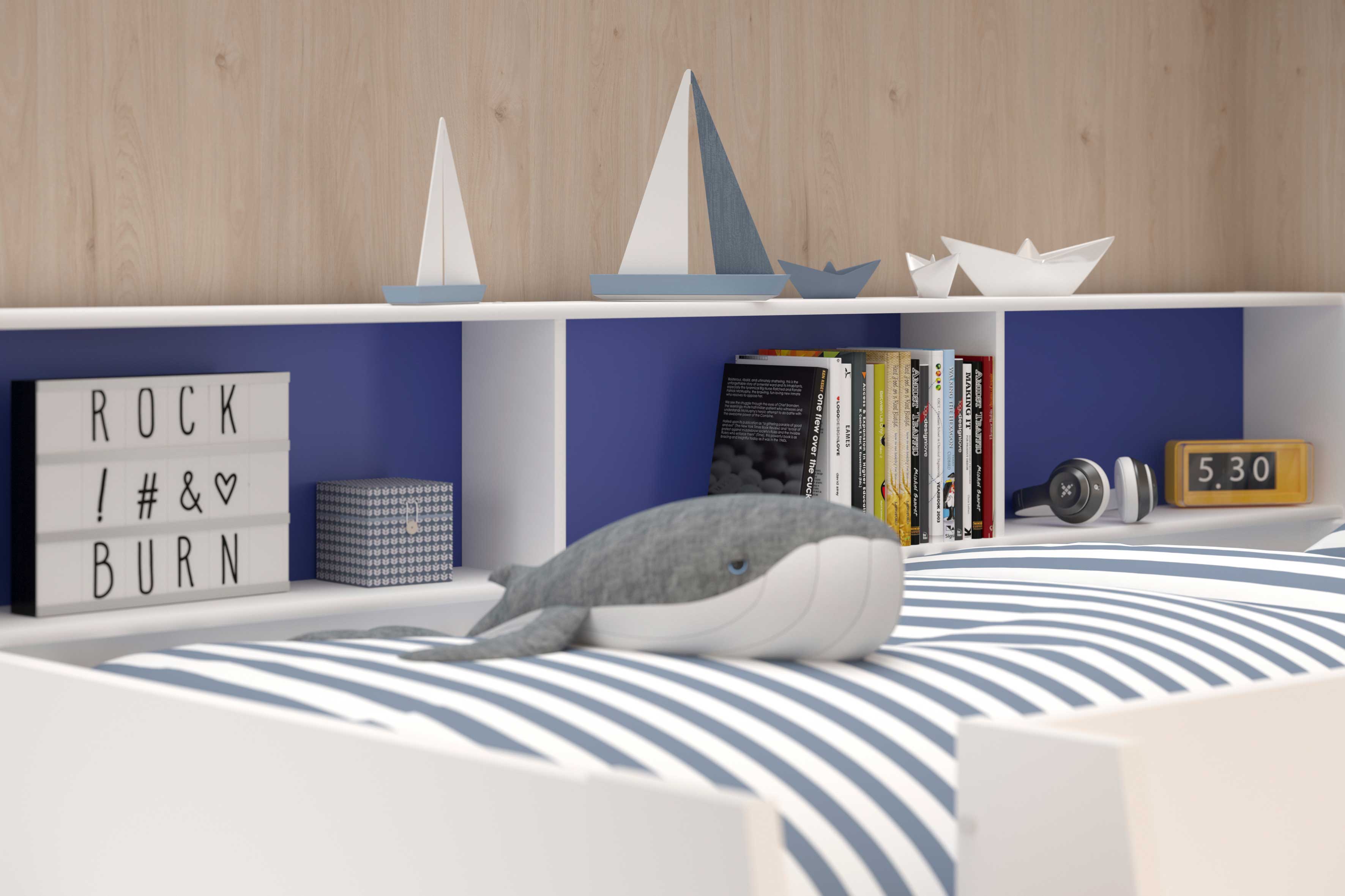 Lit superposé Leon sommiers incl. - blanc/bleu/rose - Image 9