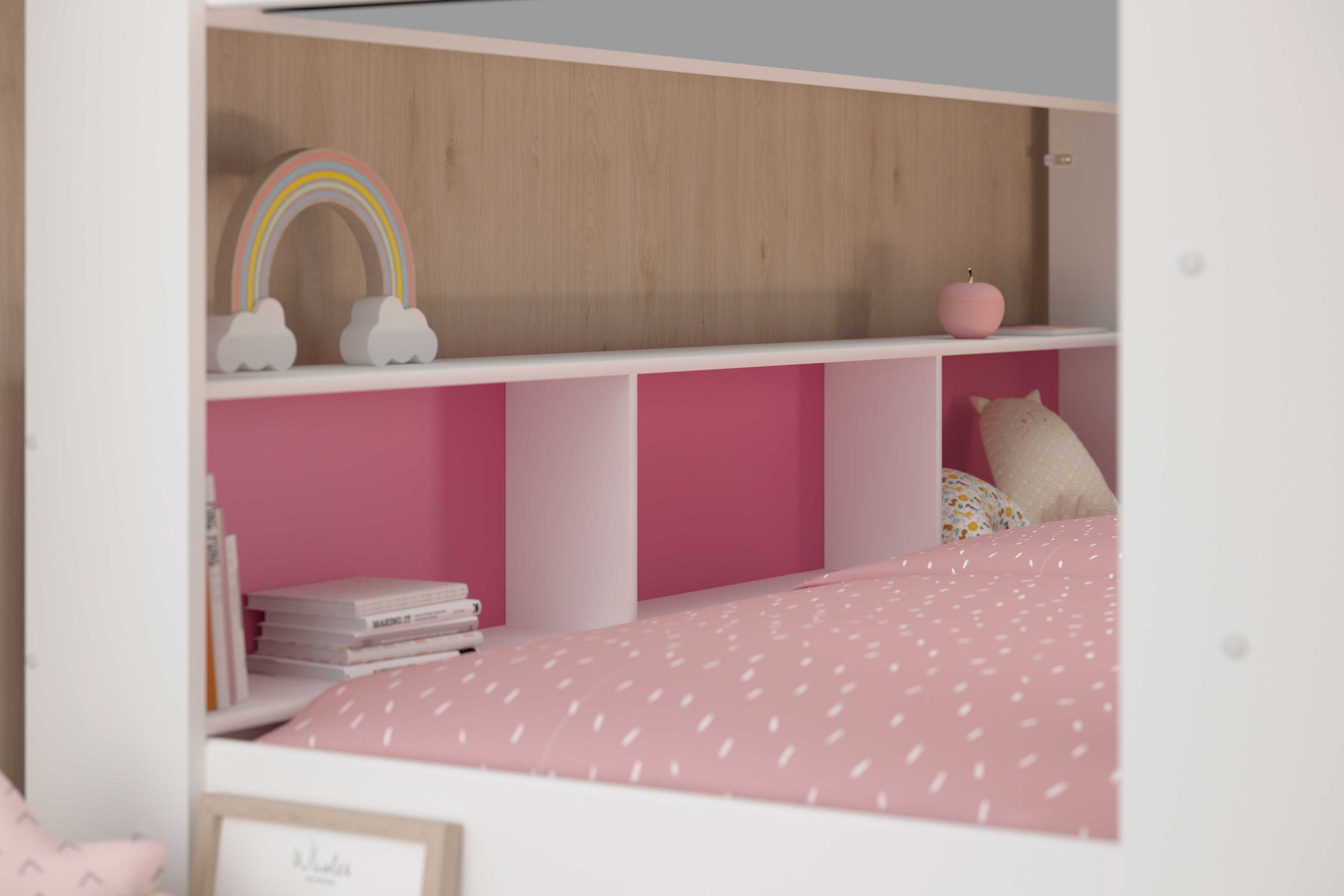 Lit superposé Leon sommiers incl. - blanc/bleu/rose - Image 10