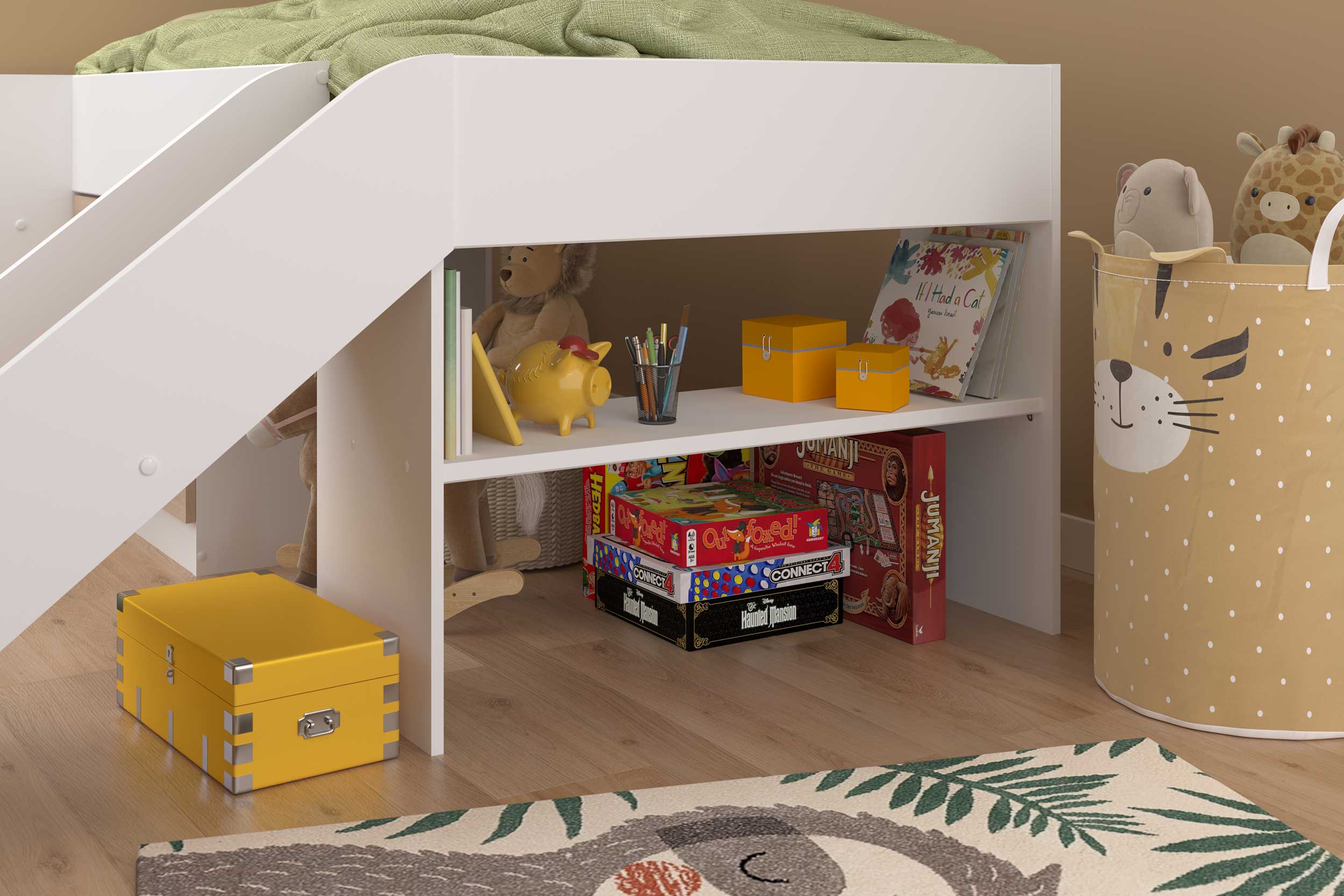 Lit toboggan Tobo 90x200 - chêne/blanc - Image 10