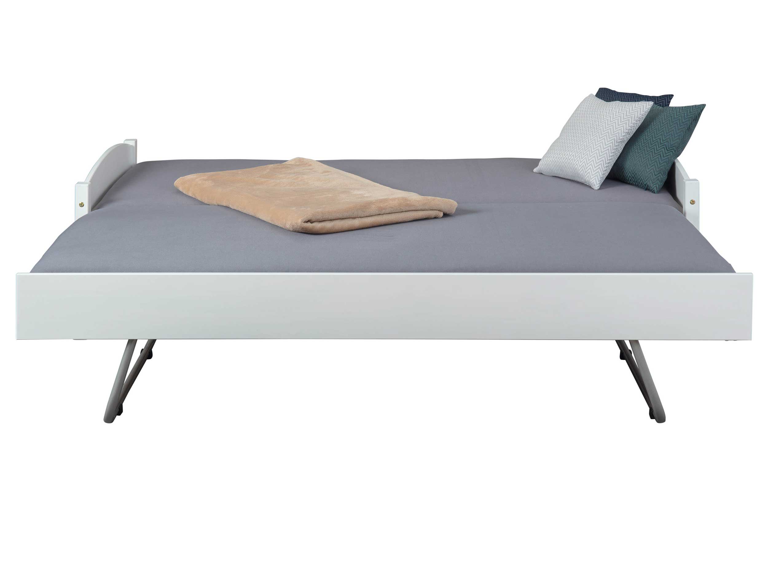 Lit Vindas 90x200 avec lit d'appoint réglable en hauteur - blanc - Image 3