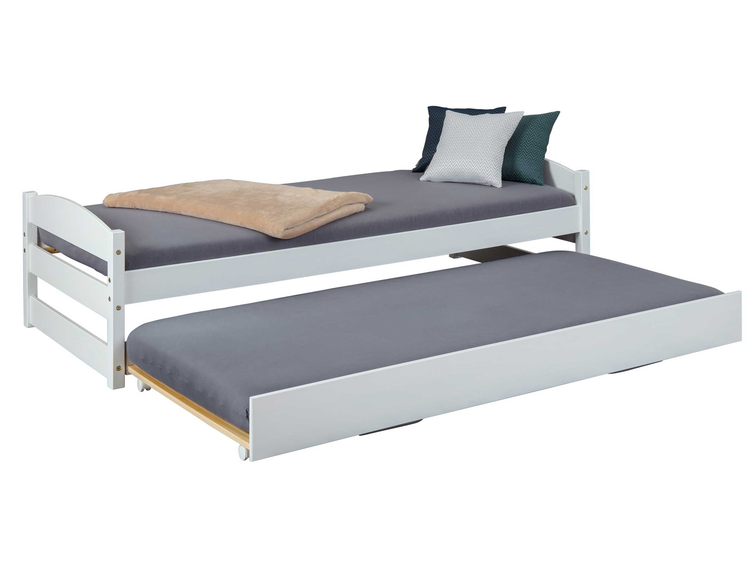 Lit Vindas 90x200 avec lit d'appoint réglable en hauteur - blanc - Image 4