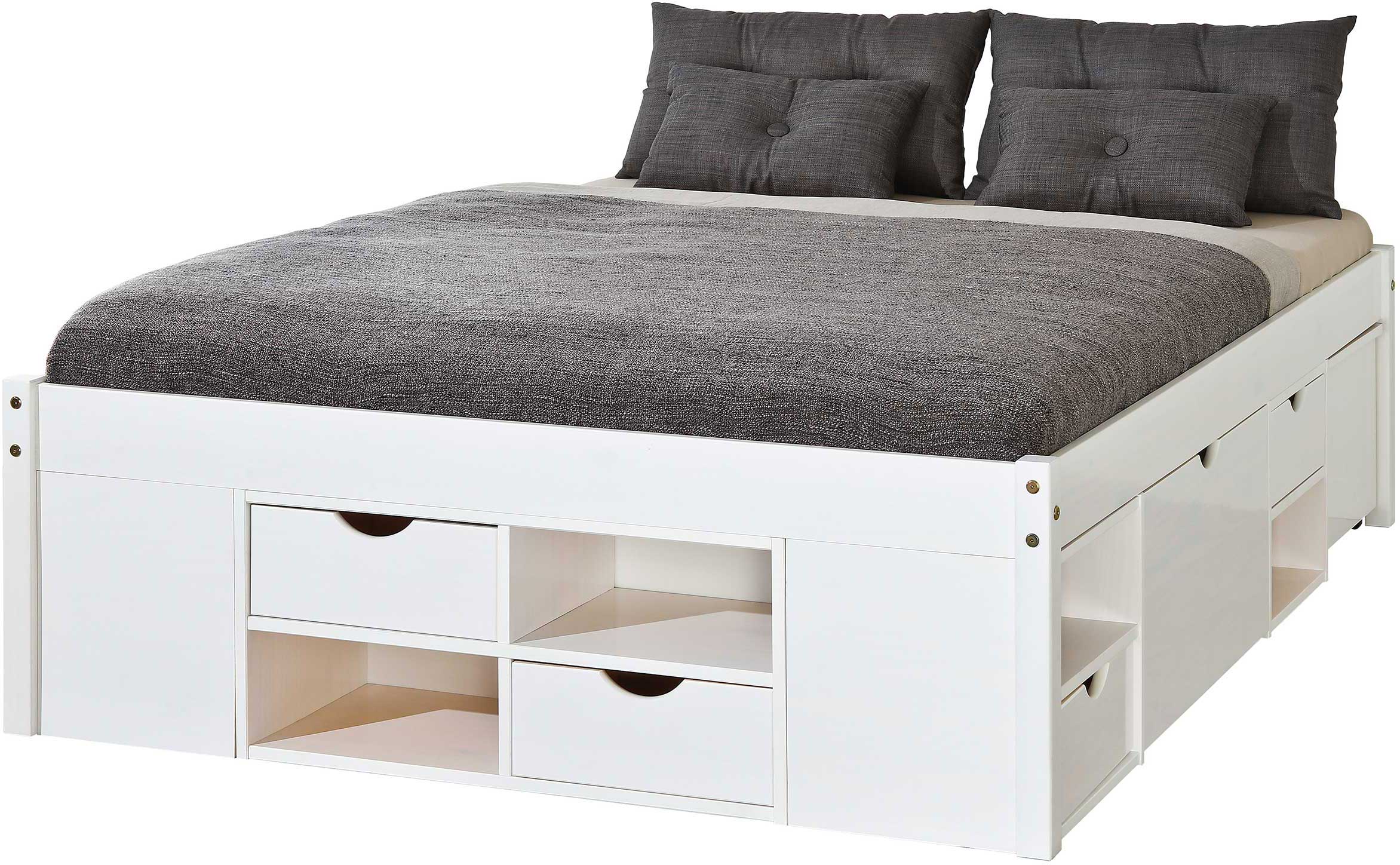 Lit Xavier 160x200cm avec rangement - white wash - Image 7