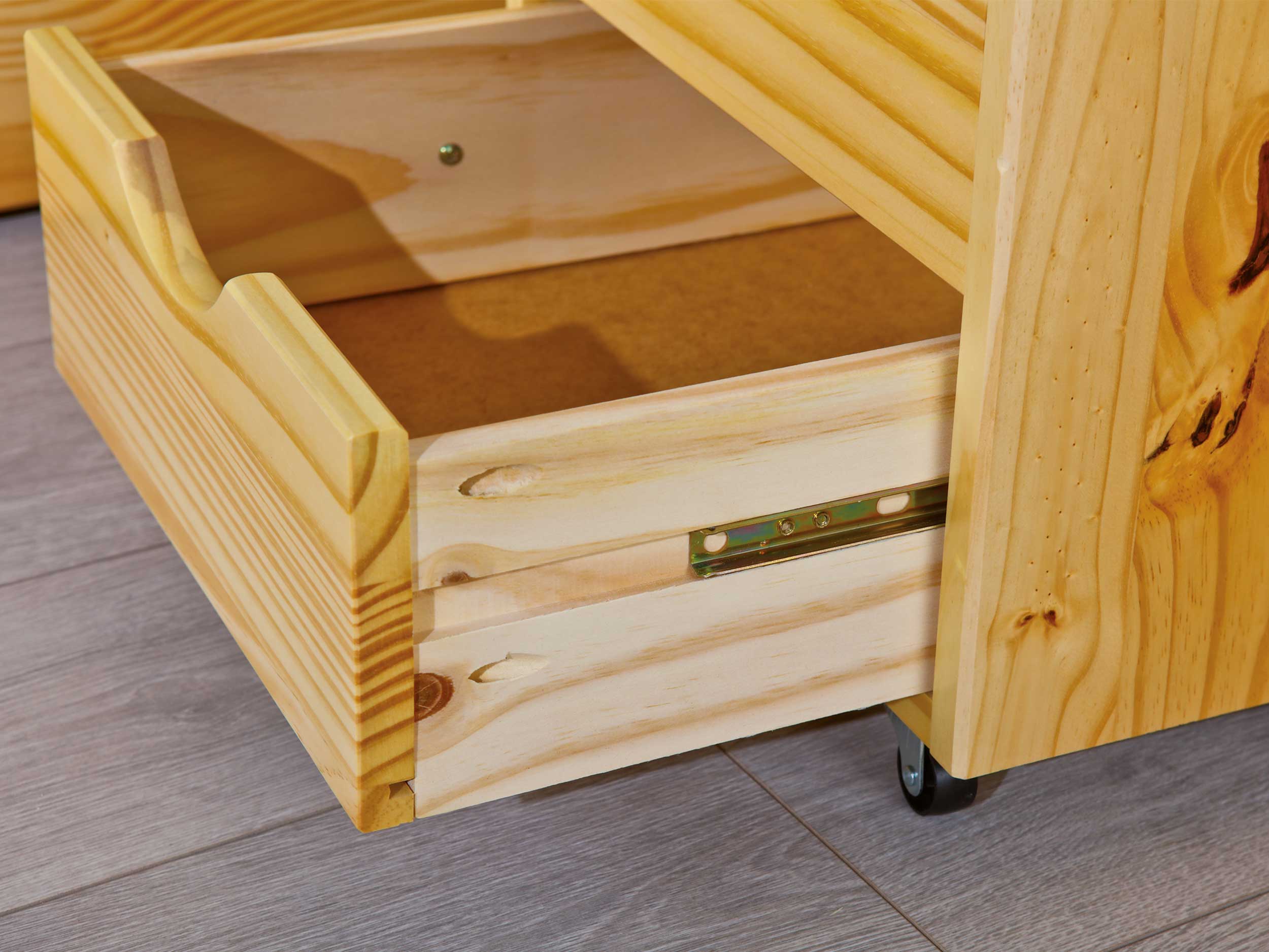 Lit Xavier 180x200cm avec rangement - bois pin - Image 11