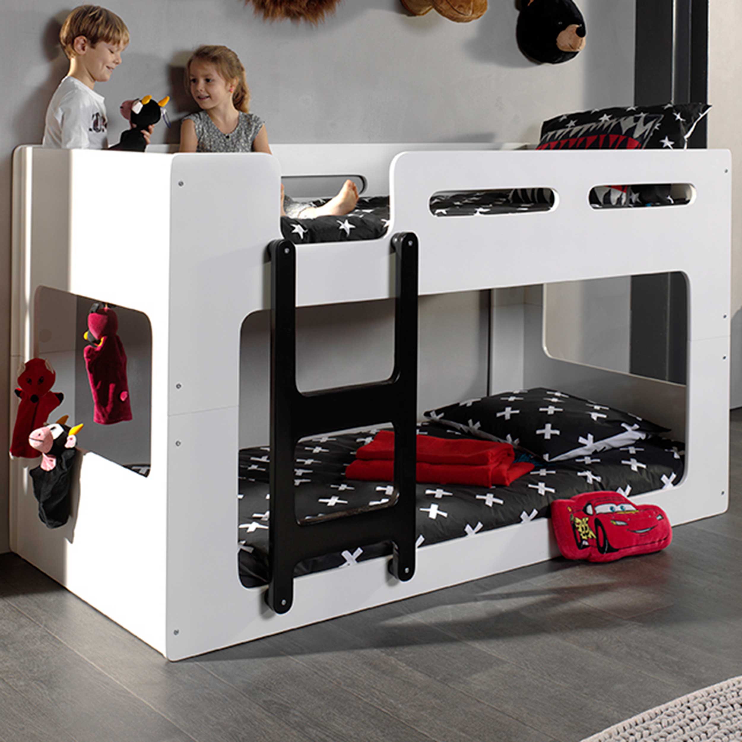 Lits superposés bas Luca - blanc