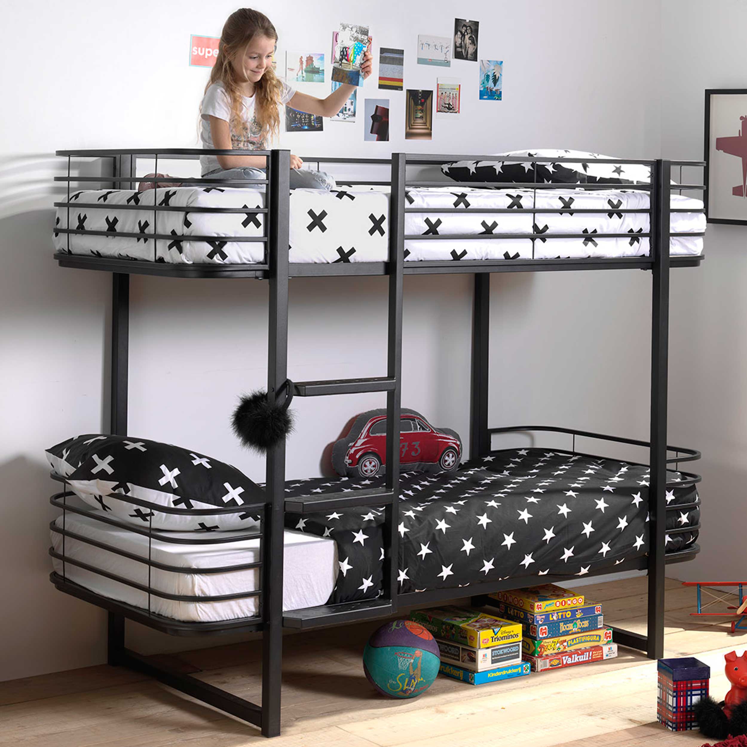 Lits superposés Oscar métal - noir