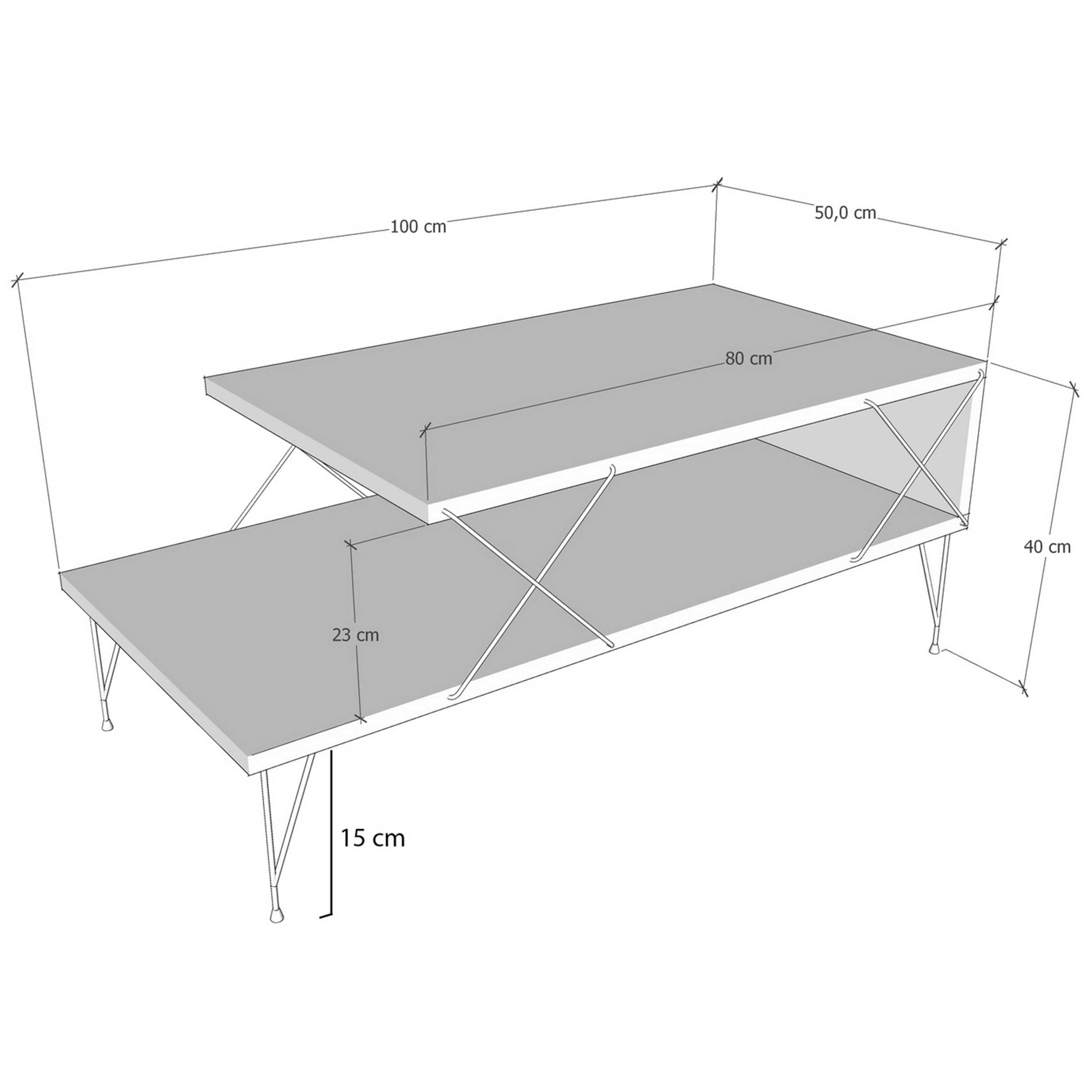 Loire Table basse | 100 % MÉLAMINE | Anthracite - Image 2