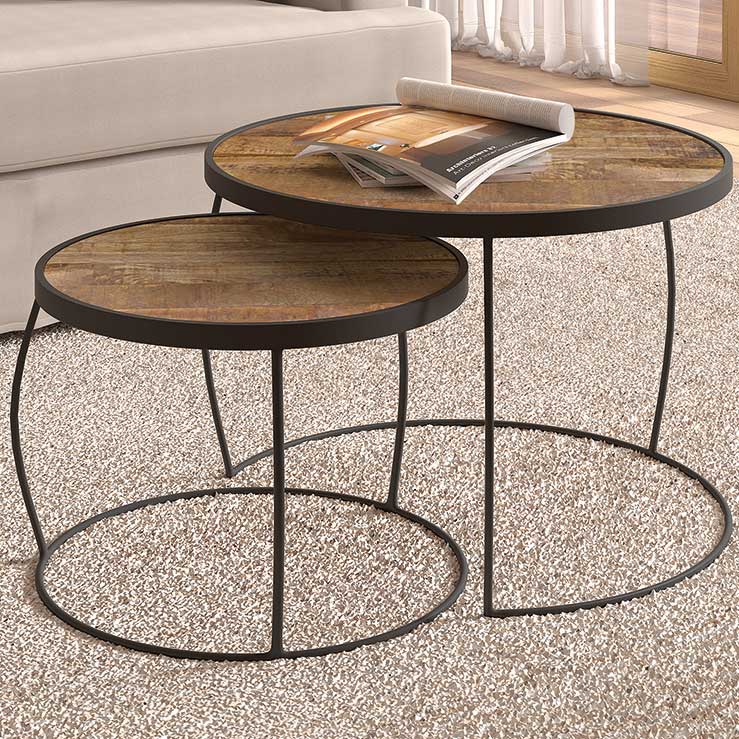 Lot de 2 tables basses Lars - mangolia