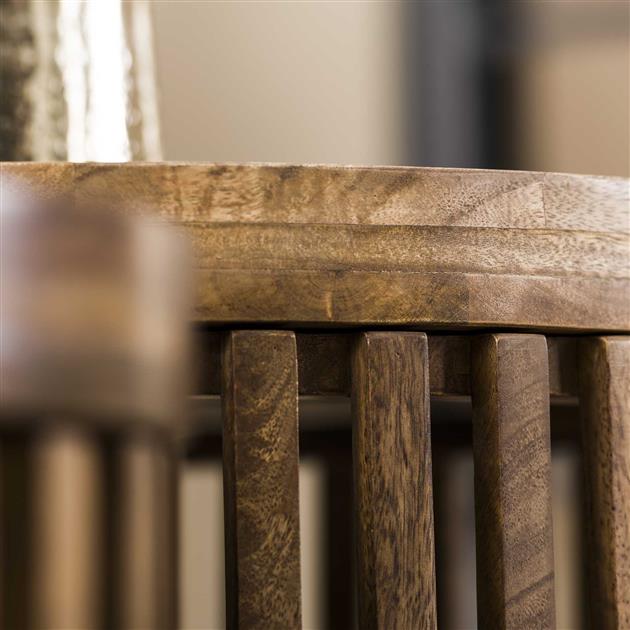 Lot de 2 tables basses rondes Goma avec espace de rangement-bois de mangue - Image 6