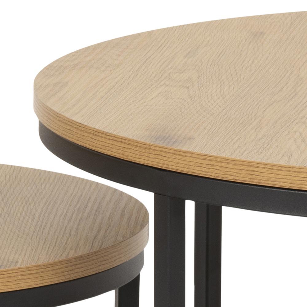 Lot de 2 tables basses Spiro - décor chêne / noir - Image 8