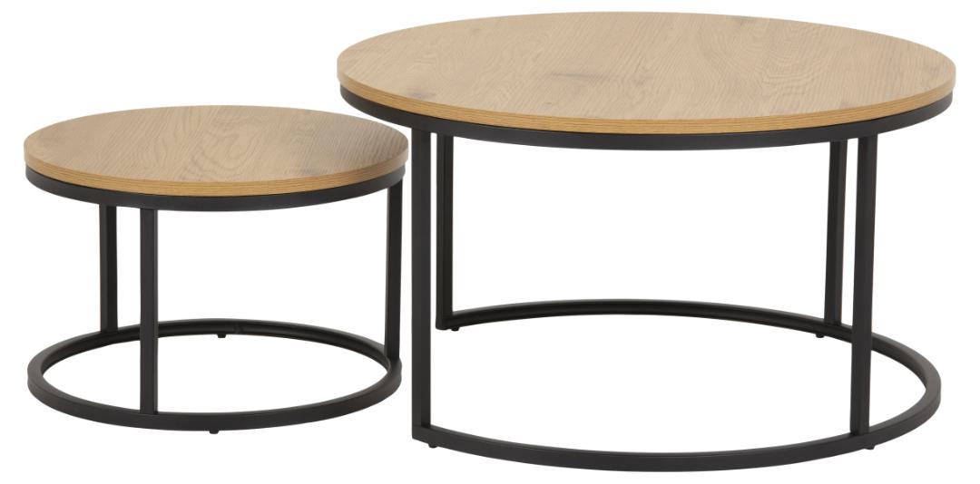 Lot de 2 tables basses Spiro - décor chêne / noir - Image 9