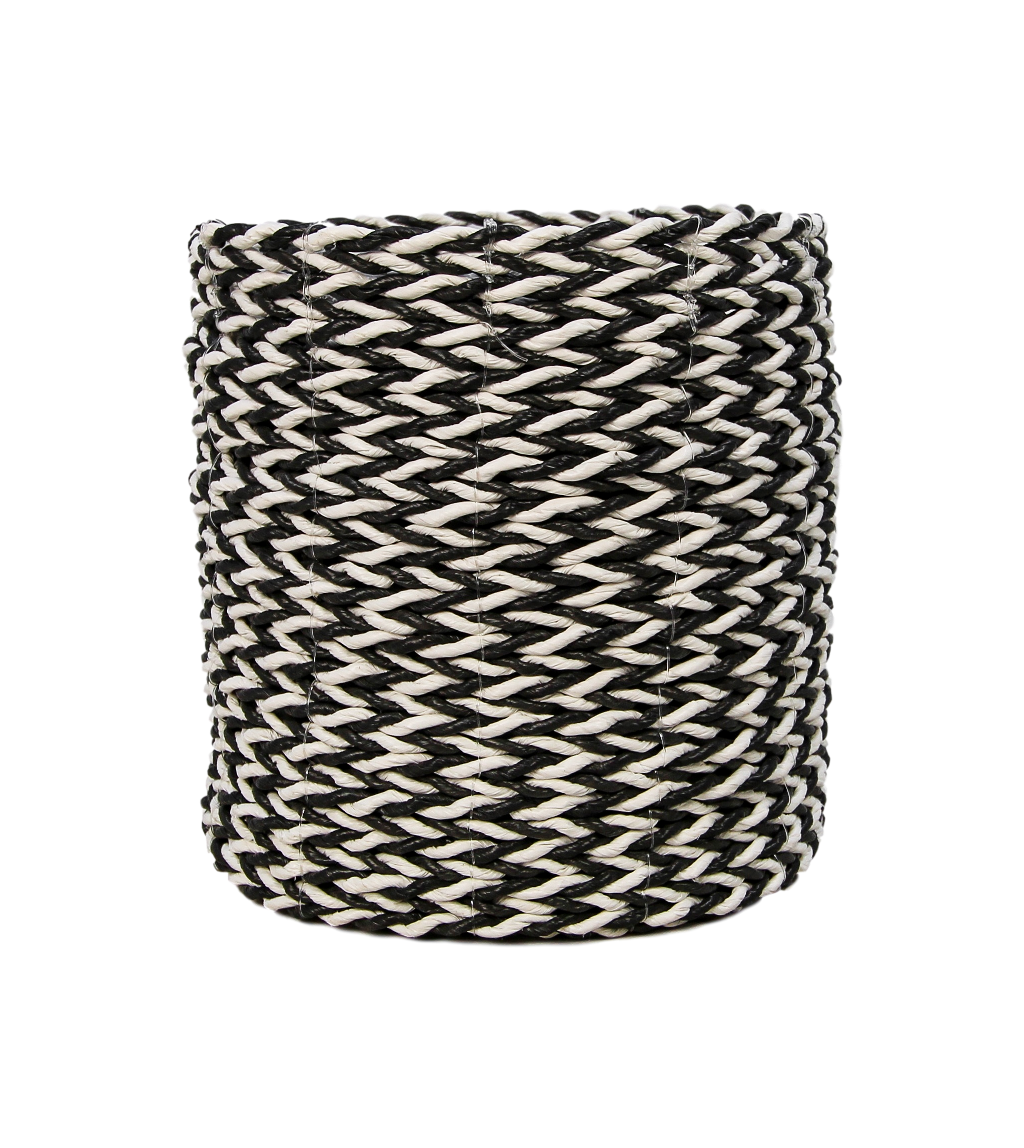 Lot de 3 paniers Marwa - noir/blanc - raphia/zostère - Image 5