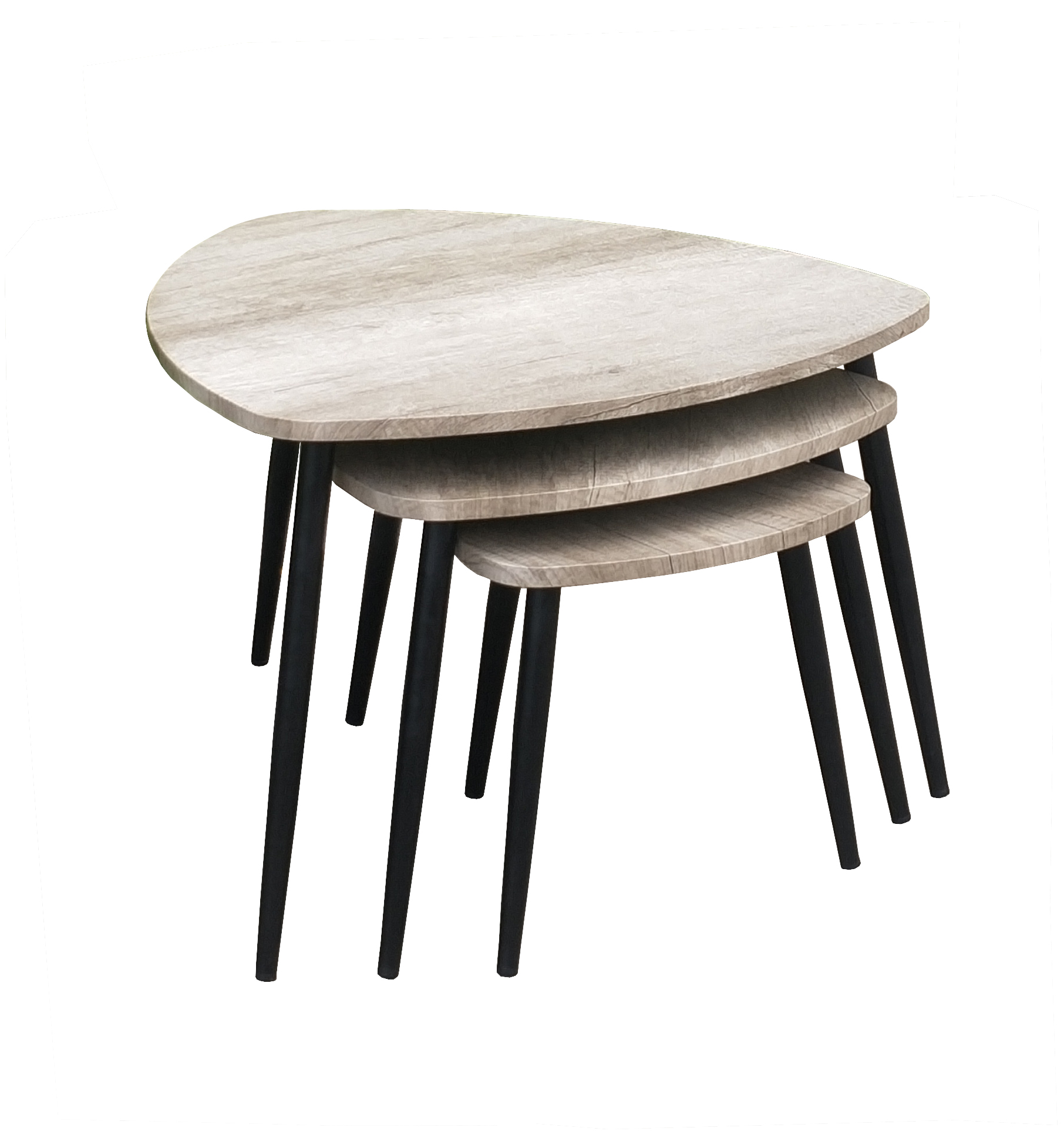 Lot de 3 tables basses Mensa - gris/noir - Image 4