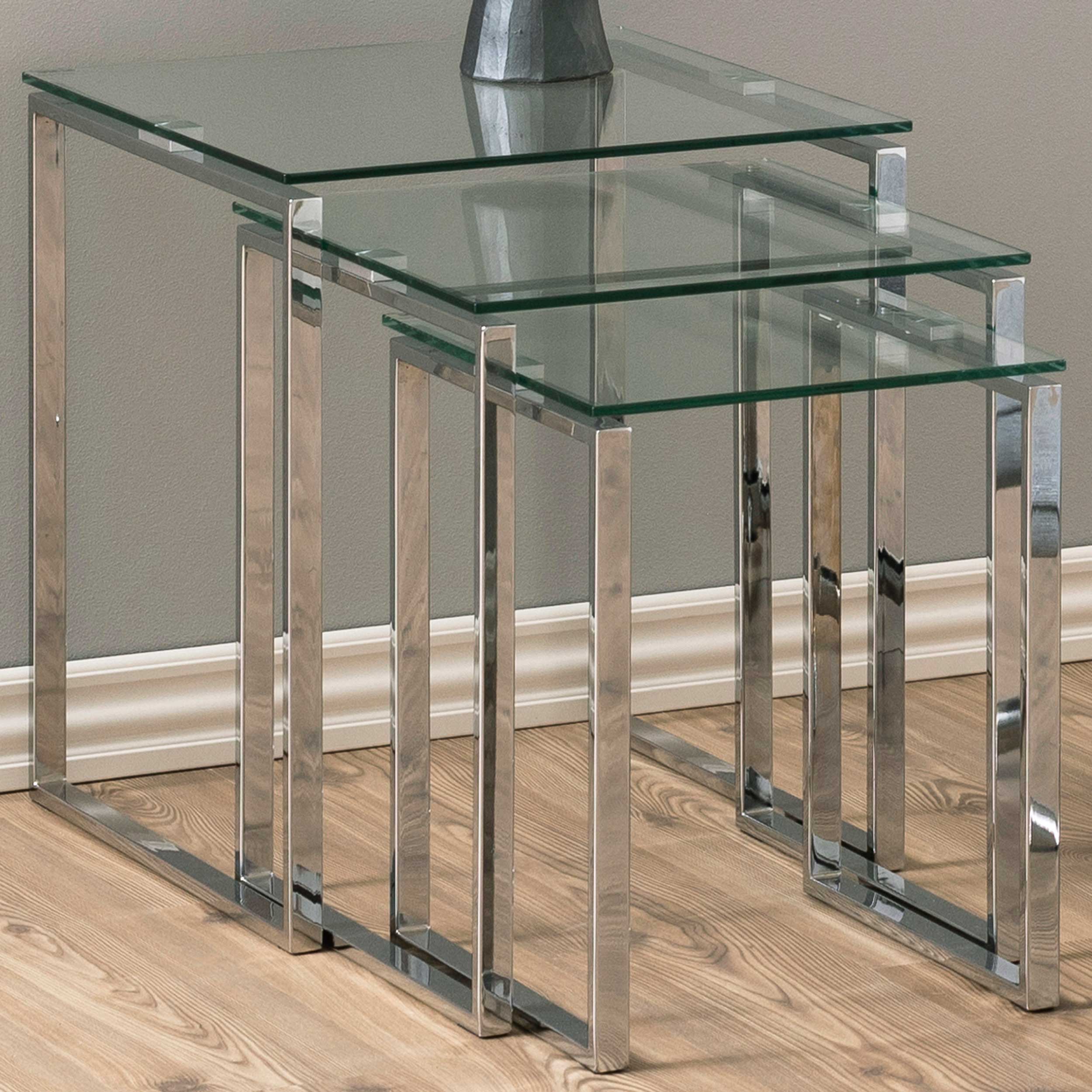 Lot de 3 tables d'appoint Nicola - gris