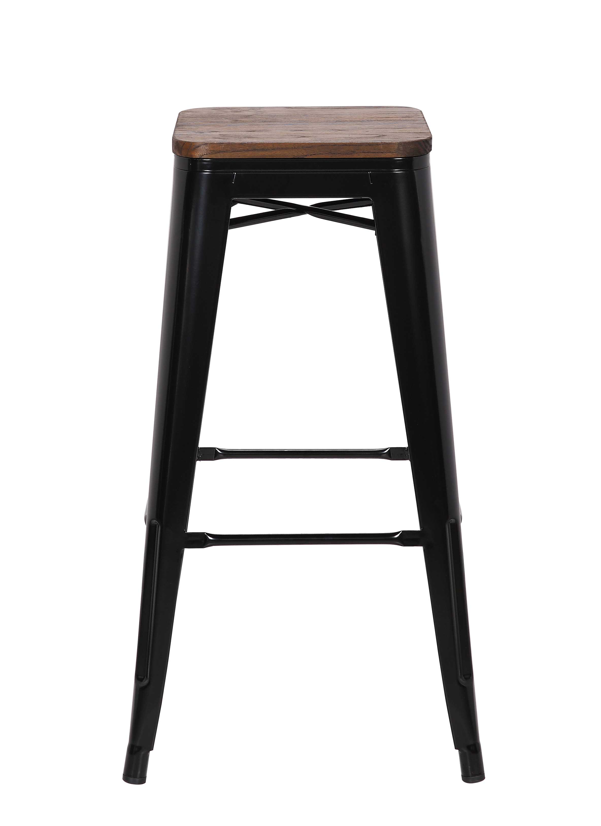 Lot de 4 tabourets de bar Olly industriel - noir - Image 2