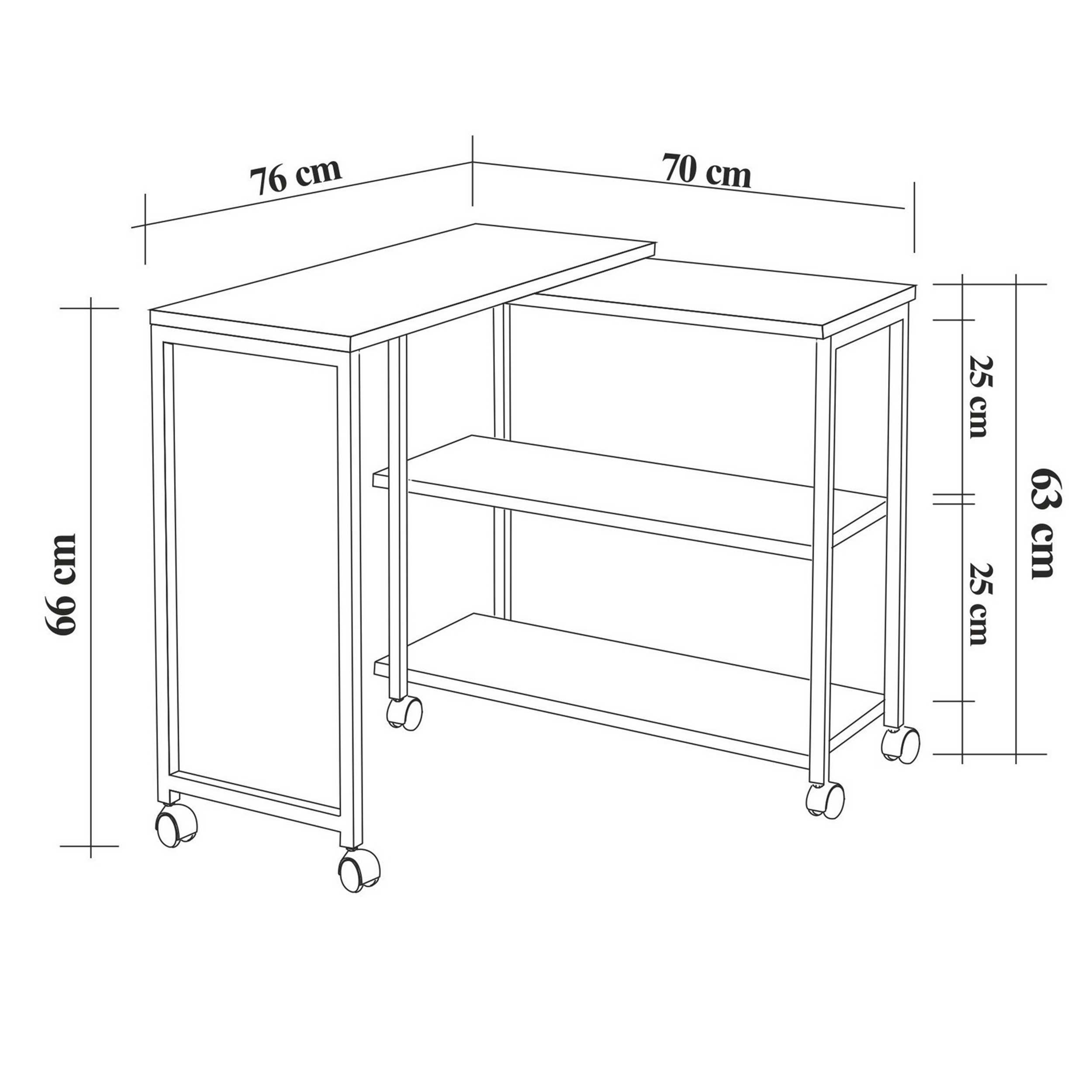 Melin Table d'appoint | 100 % MÉLAMINE | Pin Atlantique, noir - Image 2