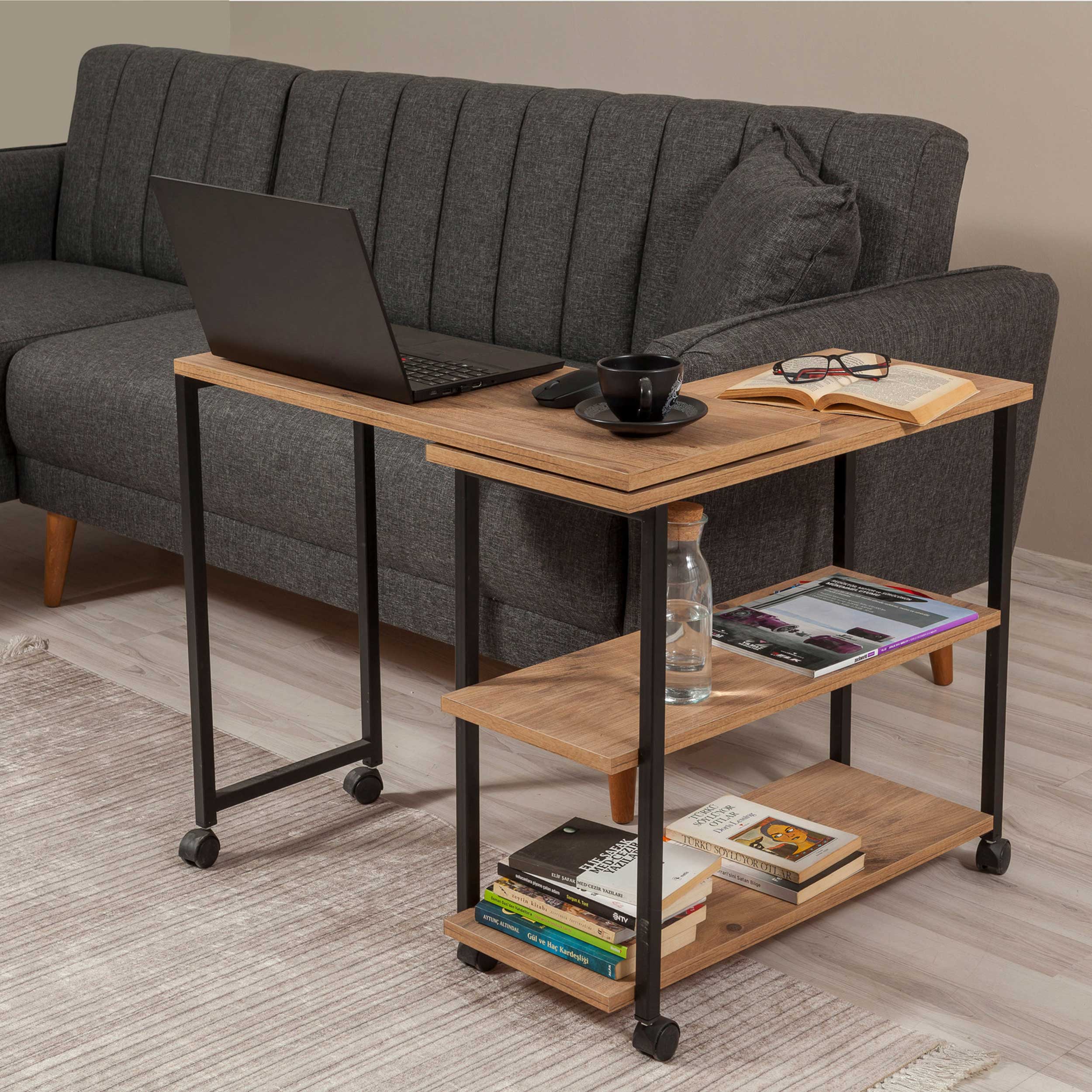 Melin Table d'appoint | 100 % MÉLAMINE | Pin Atlantique, noir - Image 7