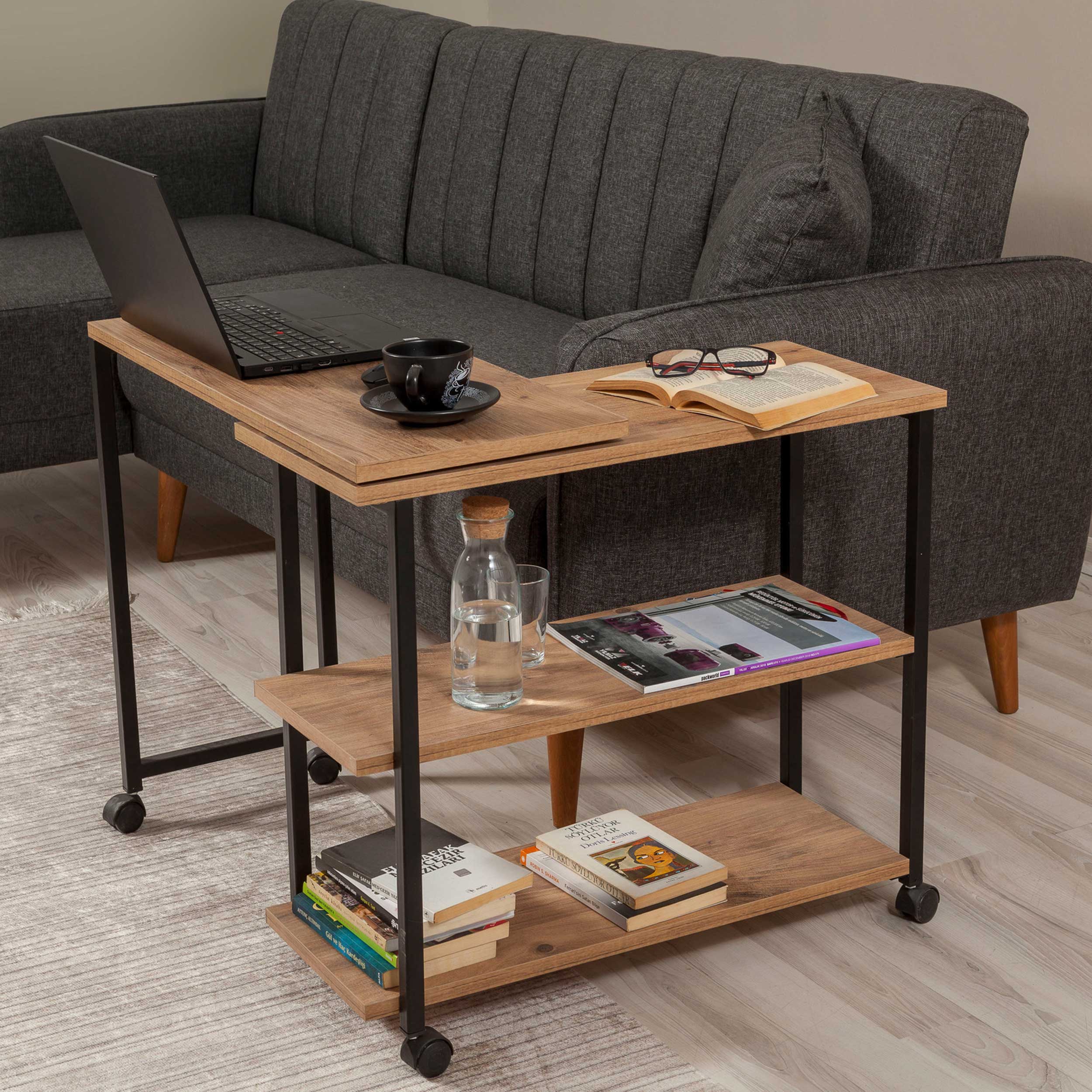 Melin Table d'appoint | 100 % MÉLAMINE | Pin Atlantique, noir - Image 10