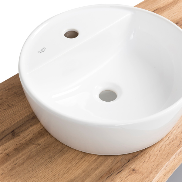 Meuble à lavabo Vikas 61cm 2 tiroirs - anthracite/chêne - Image 8