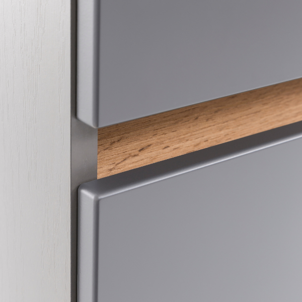 Meuble à lavabo Vikas 61cm 2 tiroirs - anthracite/chêne - Image 9