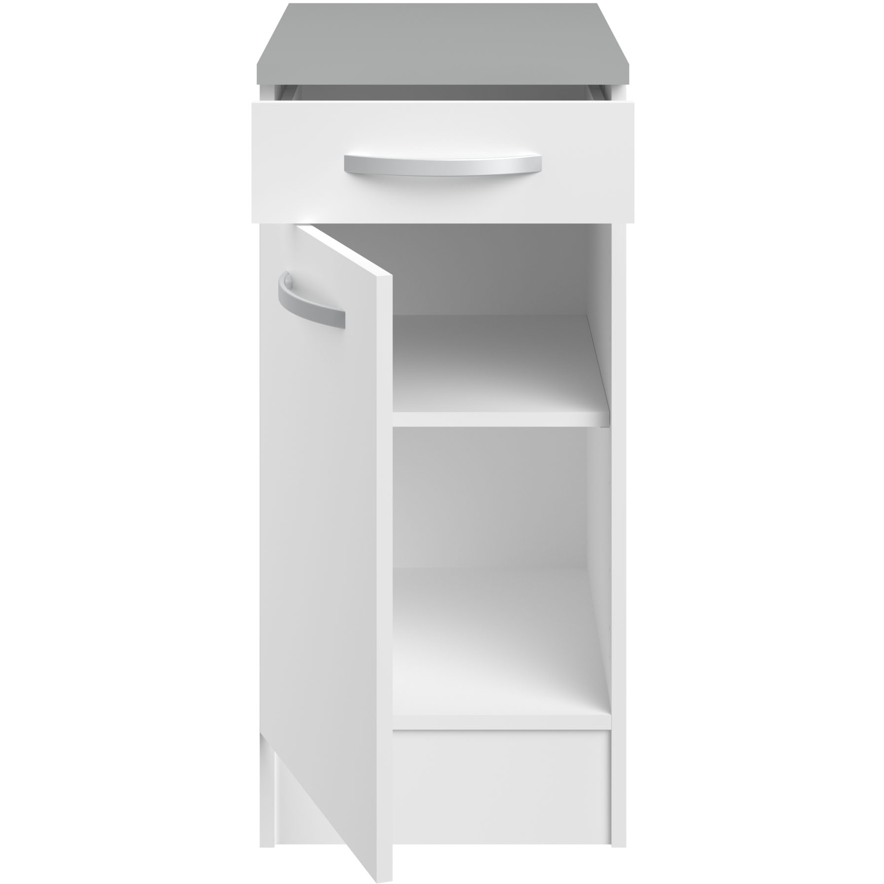 Meuble bas Oke 40x60 cm avec tiroir et porte - blanc - Image 3