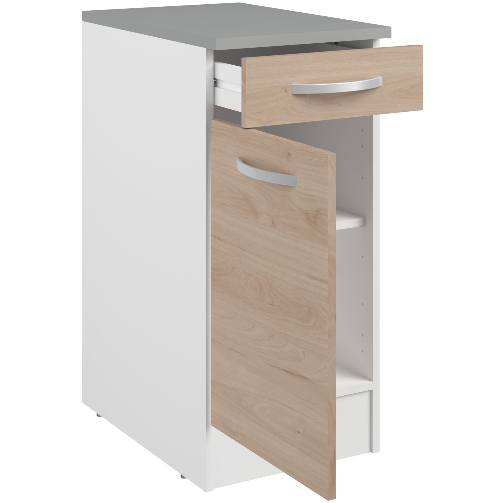 Meuble bas Oke 40x60 cm avec tiroir et porte - chêne - Image 3