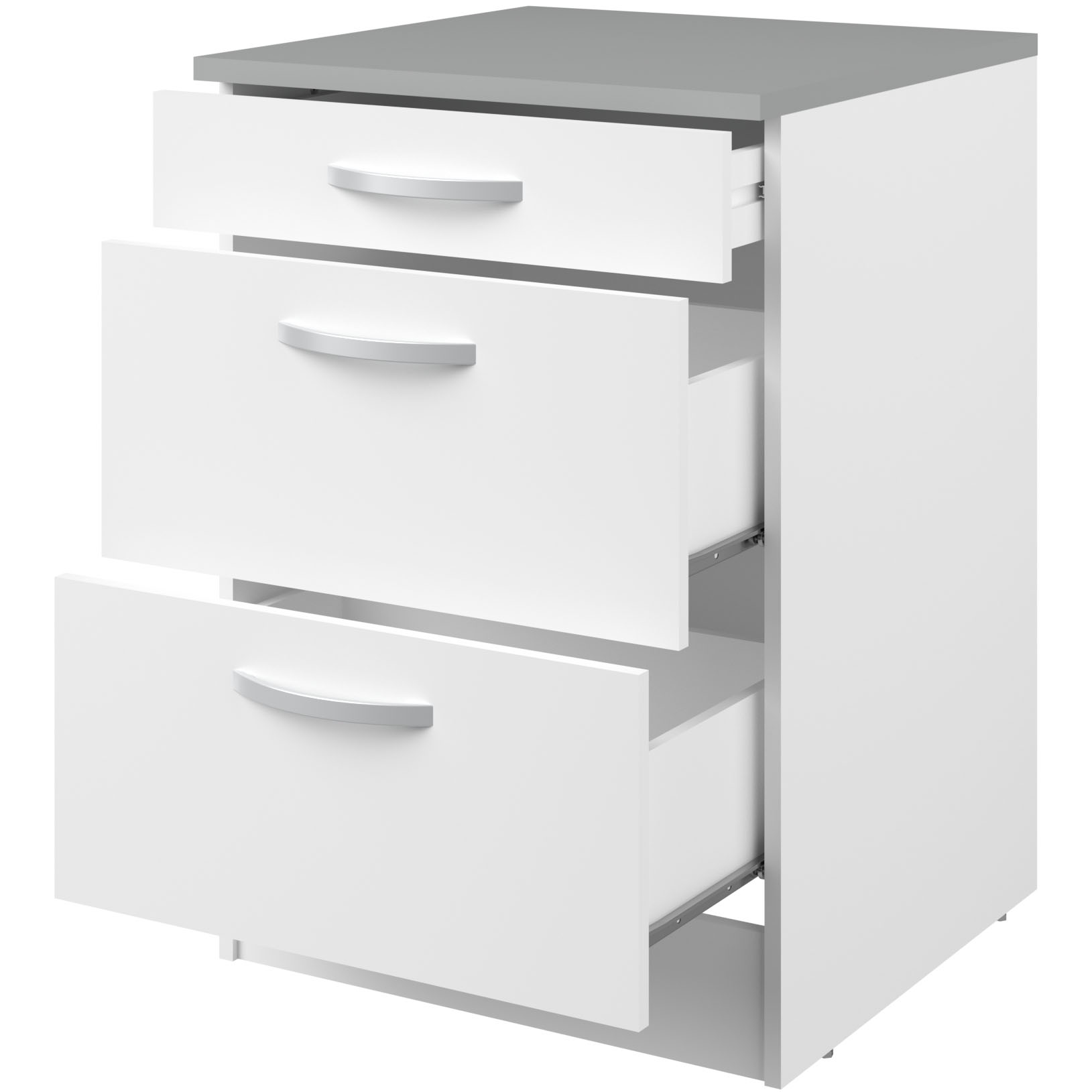 Meuble bas Oke 60x60 avec 3 tiroirs - blanc - Image 2