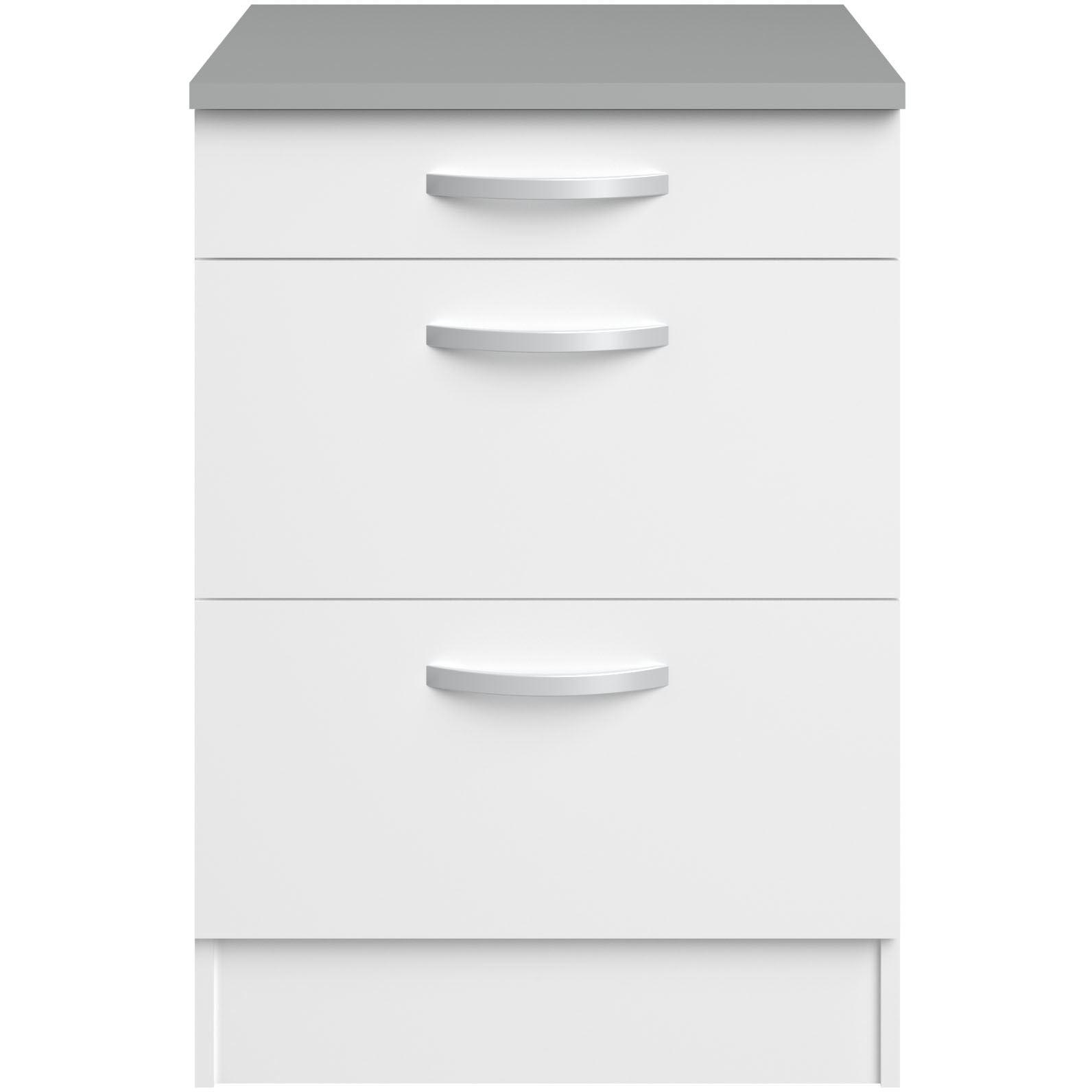 Meuble bas Oke 60x60 avec 3 tiroirs - blanc - Image 4