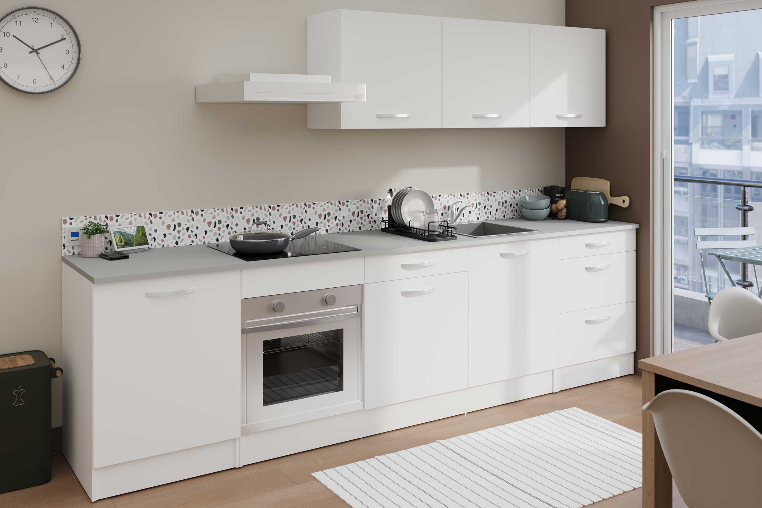 Meuble bas Oke 60x60 avec 3 tiroirs - blanc - Image 7