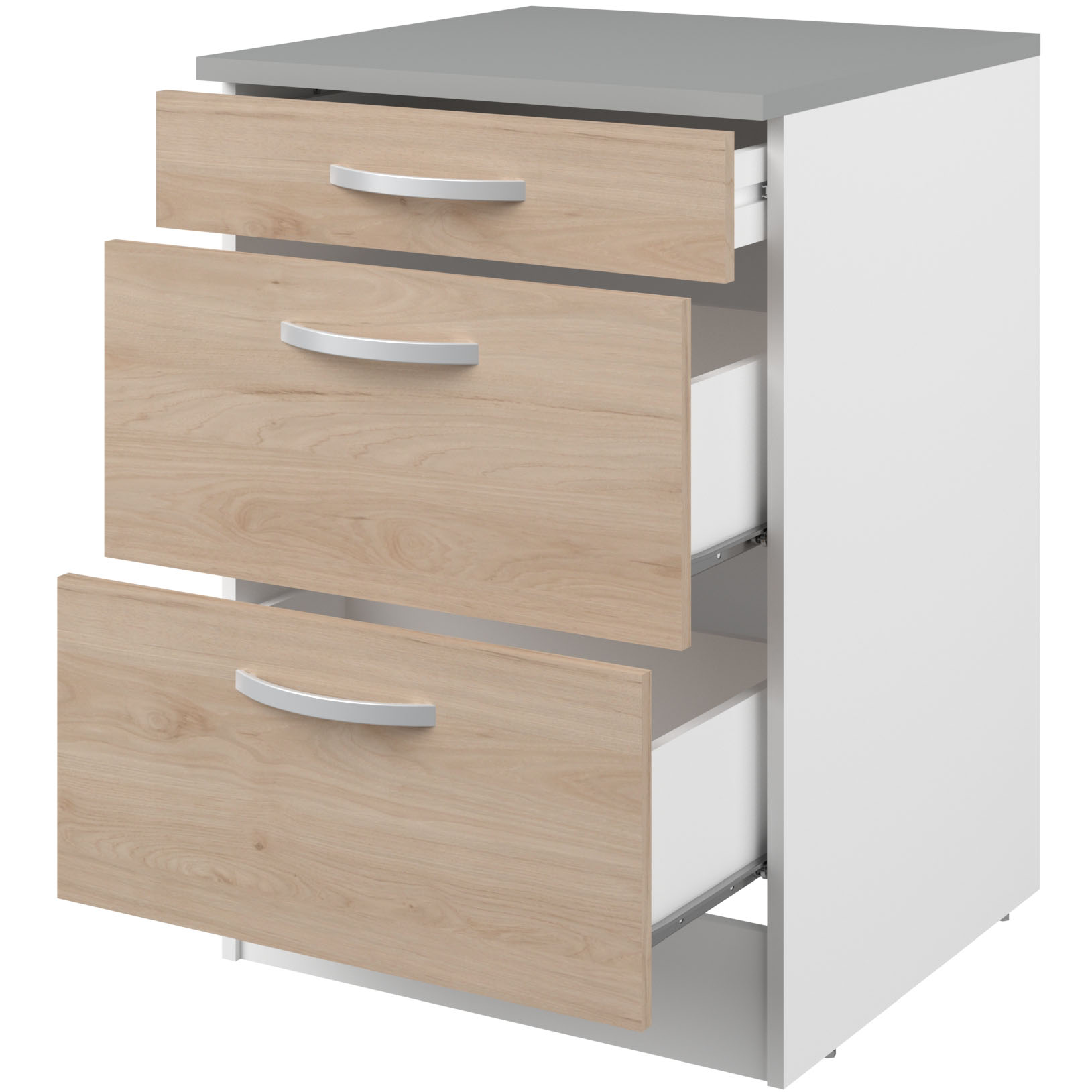 Meuble bas Oke 60x60 avec 3 tiroirs - chêne - Image 4