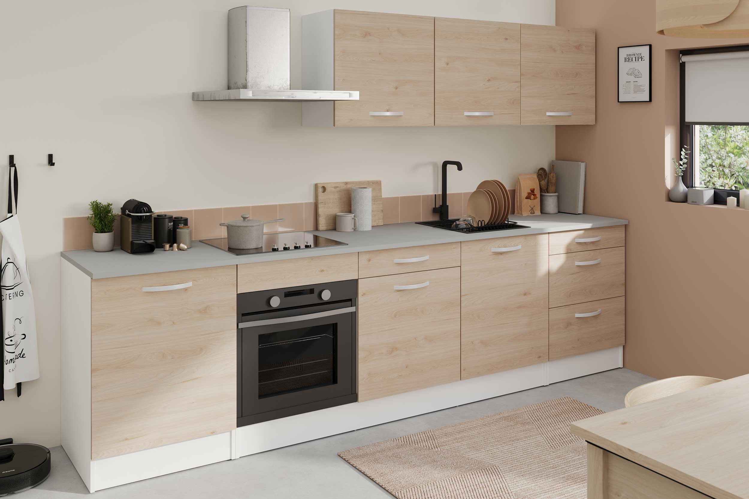 Meuble bas Oke 60x60 avec 3 tiroirs - chêne - Image 8