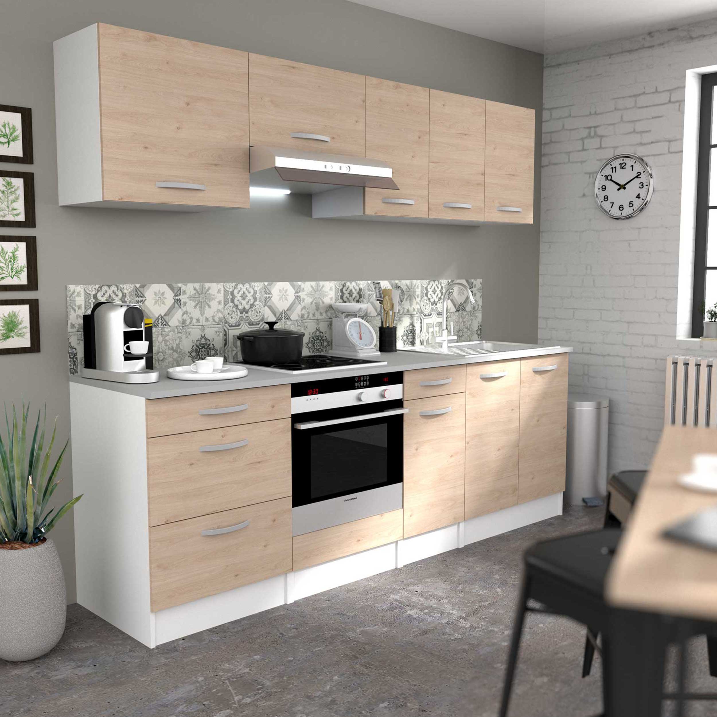 Meuble bas Oke 60x60 avec 3 tiroirs - chêne - Image 9